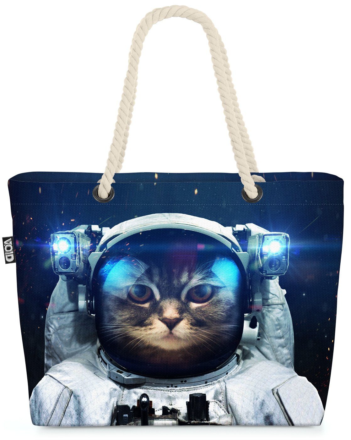 VOID Strandtasche (1-tlg), Katze Astronaut Beach Bag Katze Weltall Astronaut Space Raumfahrt Raumschiff