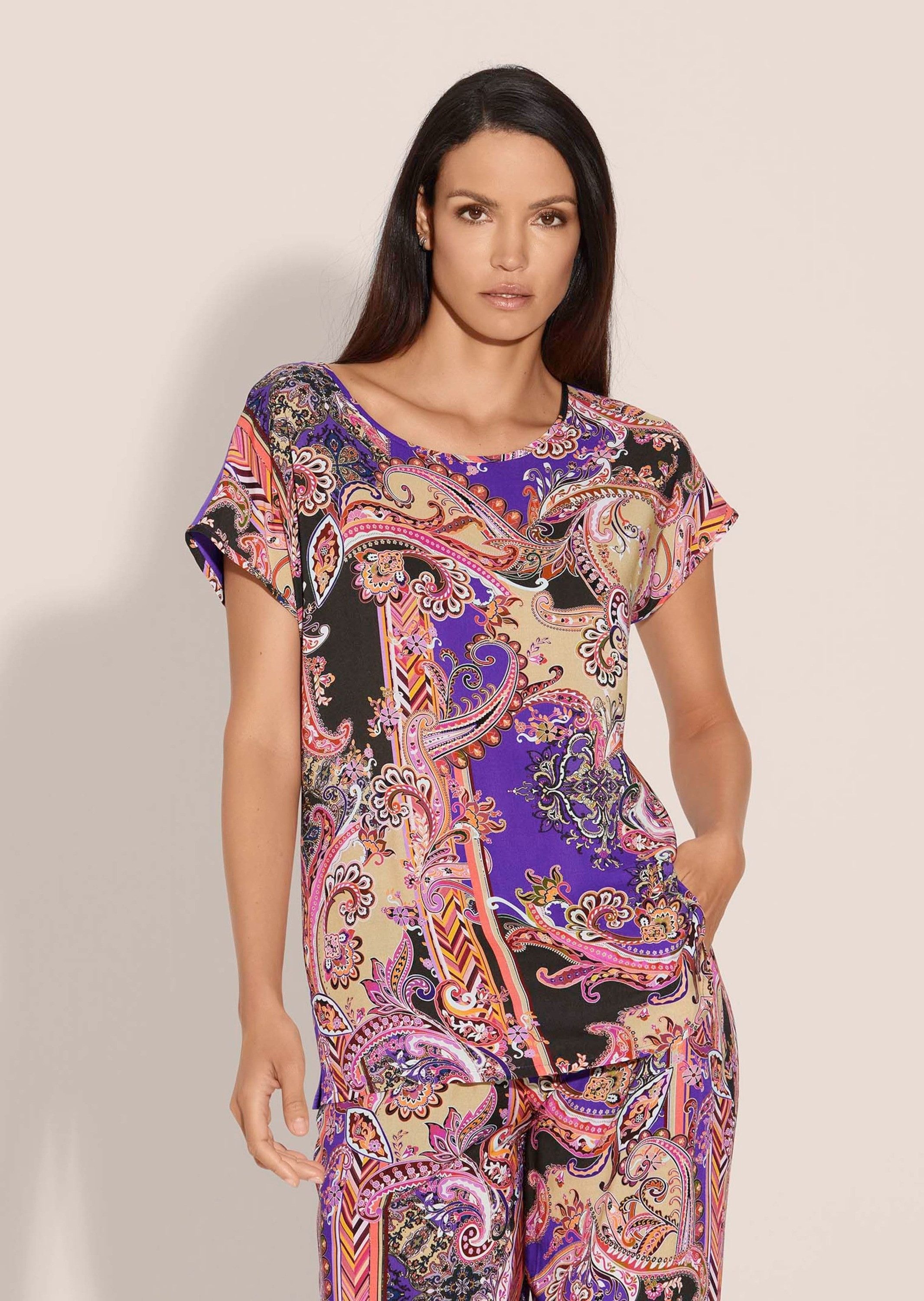 Shirtbluse Shirtbluse mit Unikat-Print