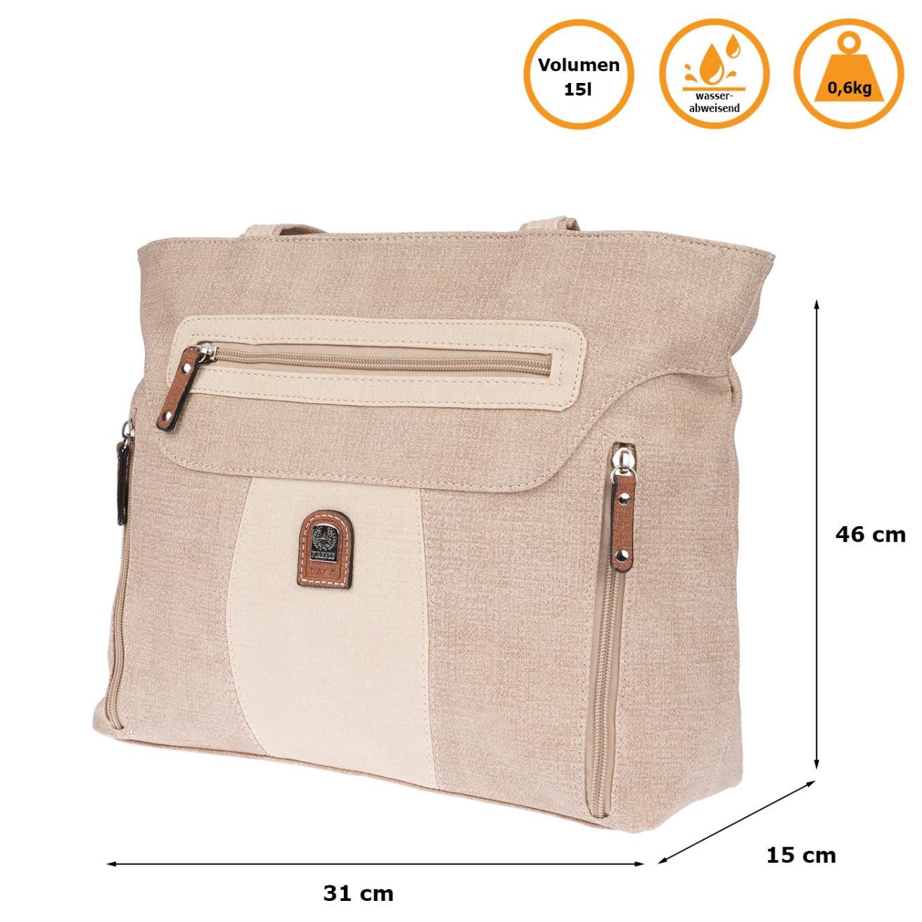 Christian Wippermann Henkeltasche Große Damen Tasche Schultertasche Umhängetasche (1 tlg), Henkeltasche Leder Optik Bag