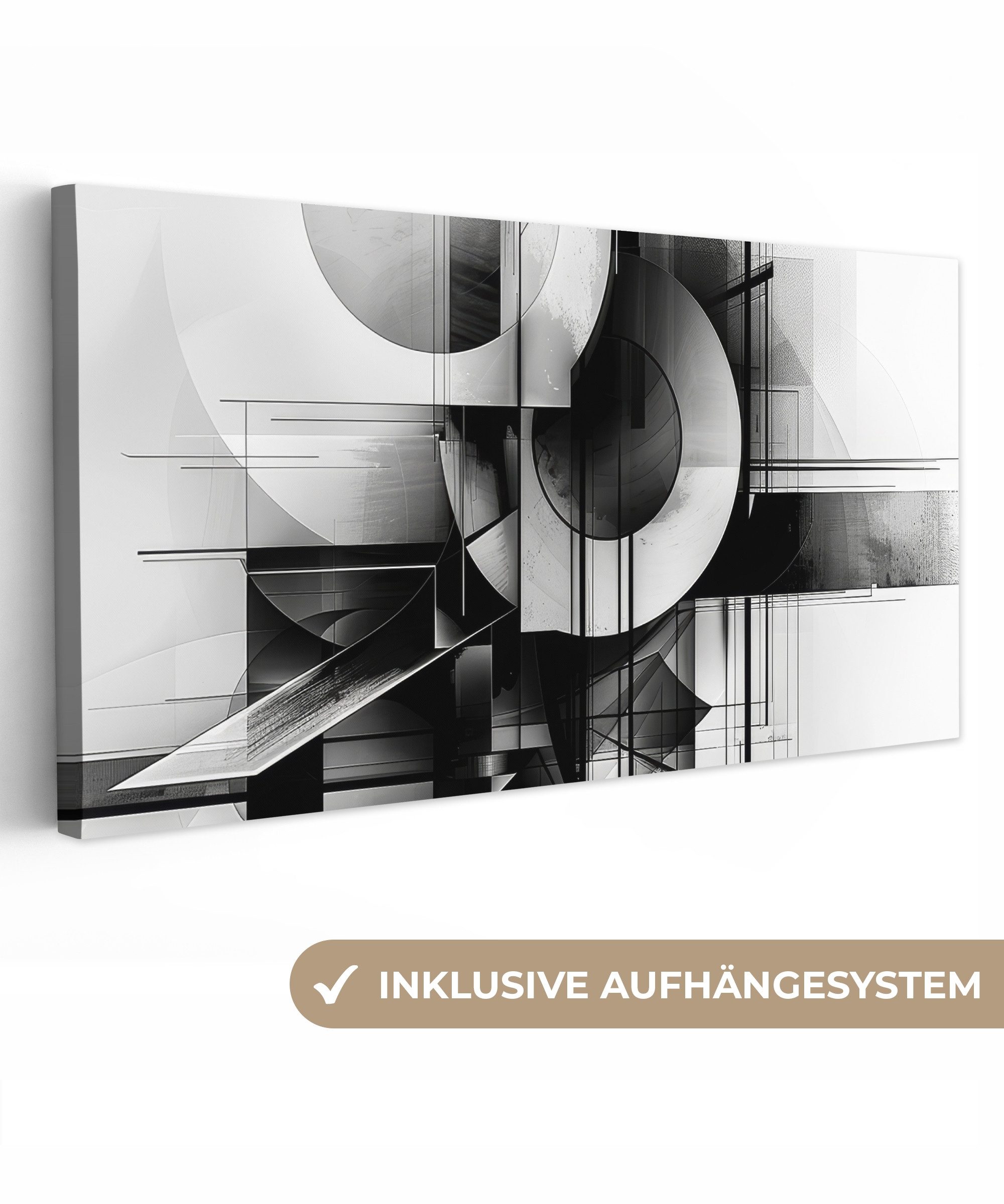 OneMillionCanvasses® Leinwandbild Panorama Abstrakt - Kunst - Modern - Schw günstig online kaufen