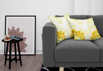 Kissenbezüge Modern Accent Doppelseitiger Digitaldruck, Abakuhaus (2 Stück), Blumen-Landschaften Sunflowers Blots