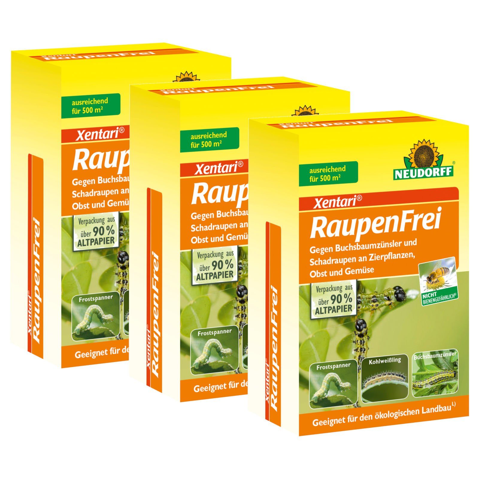 Neudorff Insektenvernichtungsmittel Raupenfrei XenTari - 3x 25 g