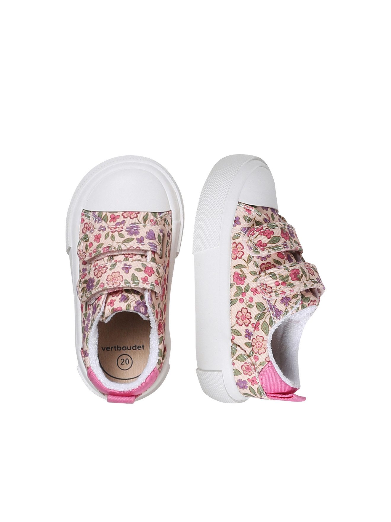 vertbaudet Gestreifte Baby Stoff-Sneakers mit Klett Babystiefel