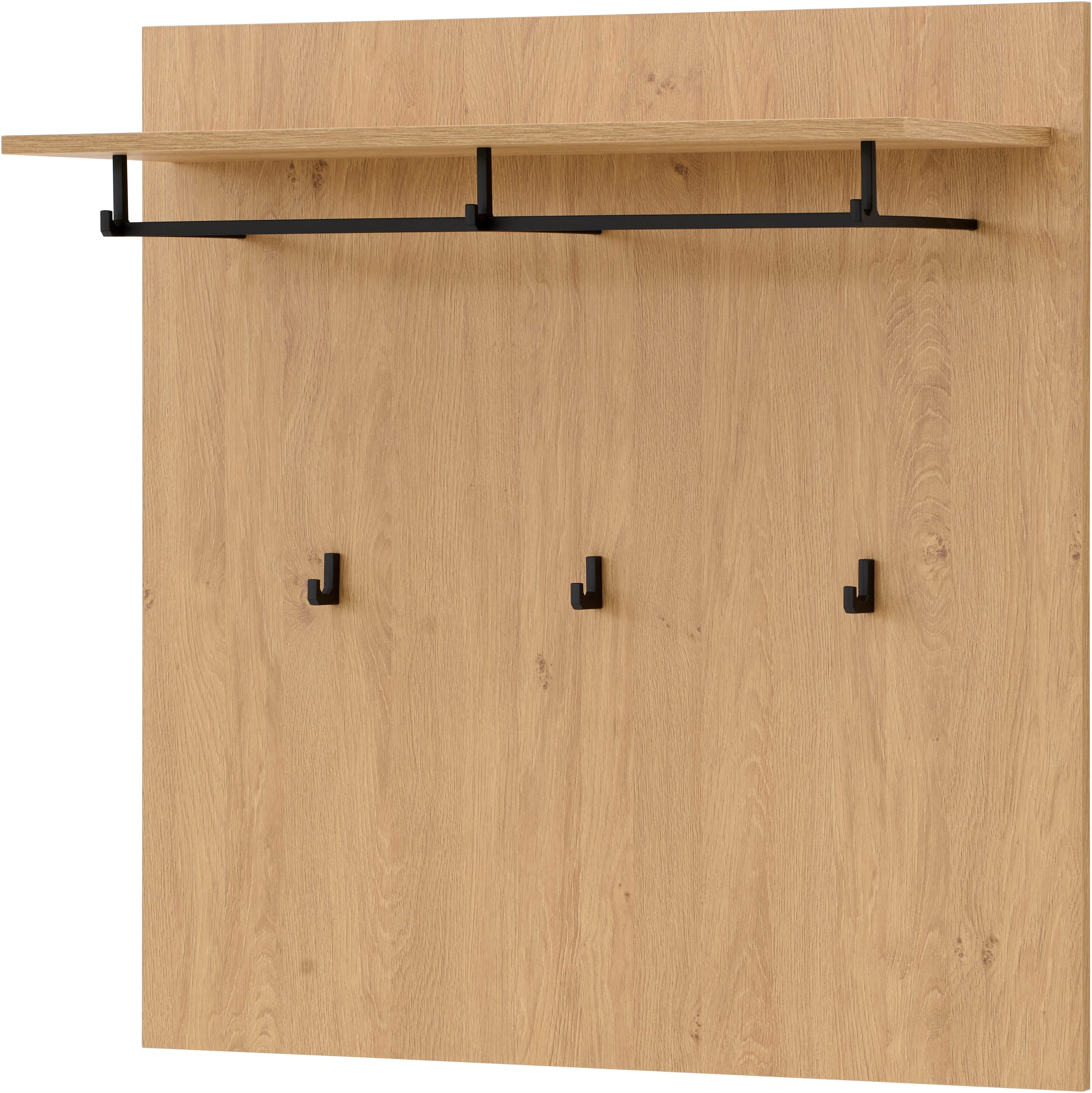 Home affaire Garderobenpaneel Lund, Flurgarderobe, Wandregal mit Hutablage, Kleiderstange & Haken, vielseitig einsetzbar, modern, 90 cm breit