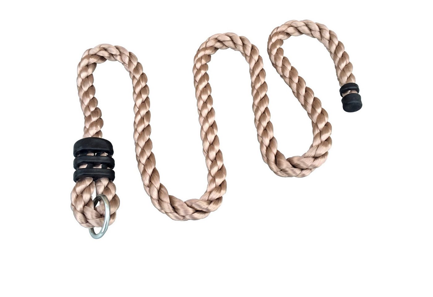 Loggyland Kletterseil Kletterseil 2/3/4 m lang, Seildurchmesser 26 mm (geeignet für Indoor und Outdoor), mit Befestigungsring aus verzinktem Stahl