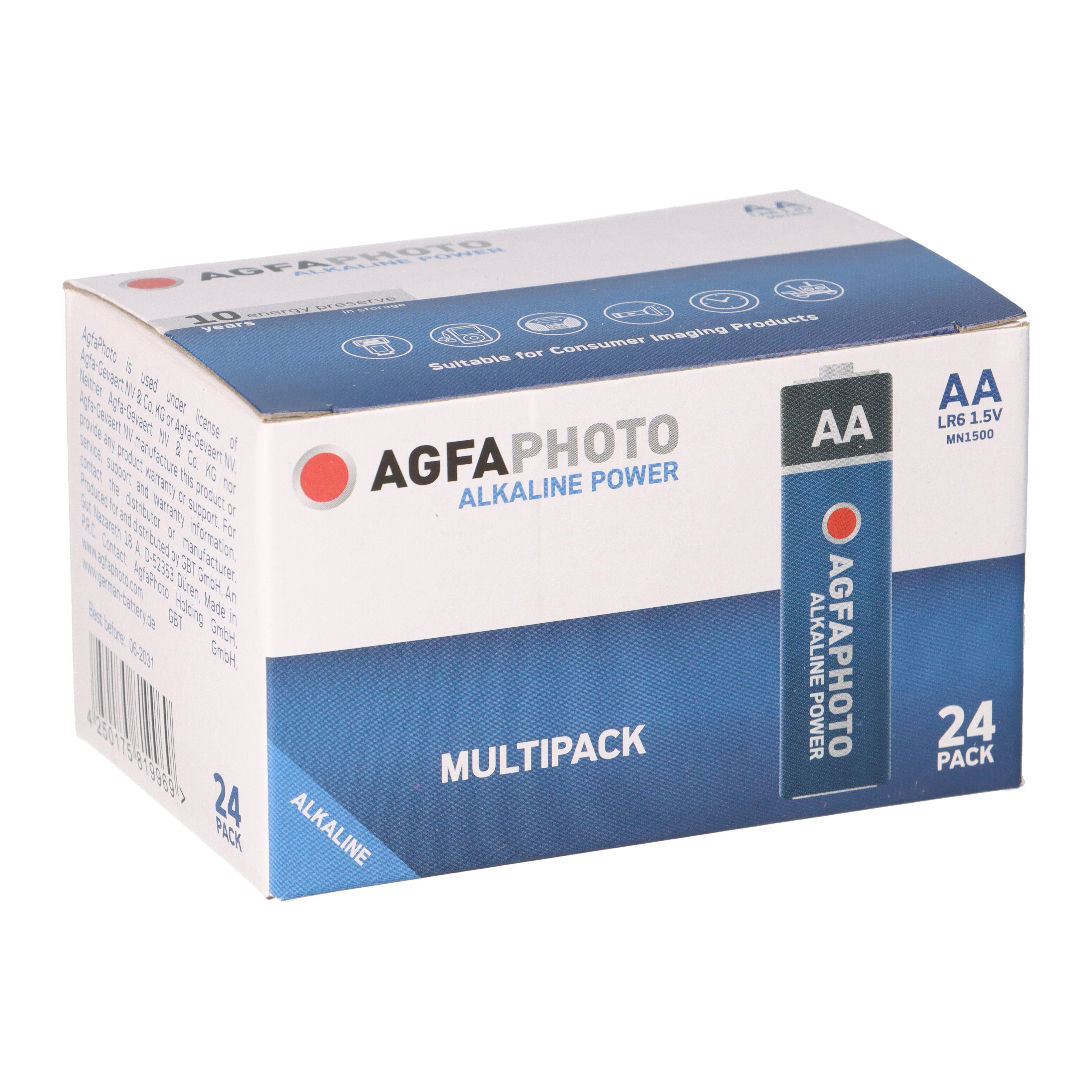 AgfaPhoto AGFAPHOTO Batterie Alkaline Mignon AA LR06 1.5V 24 Stück Batterie