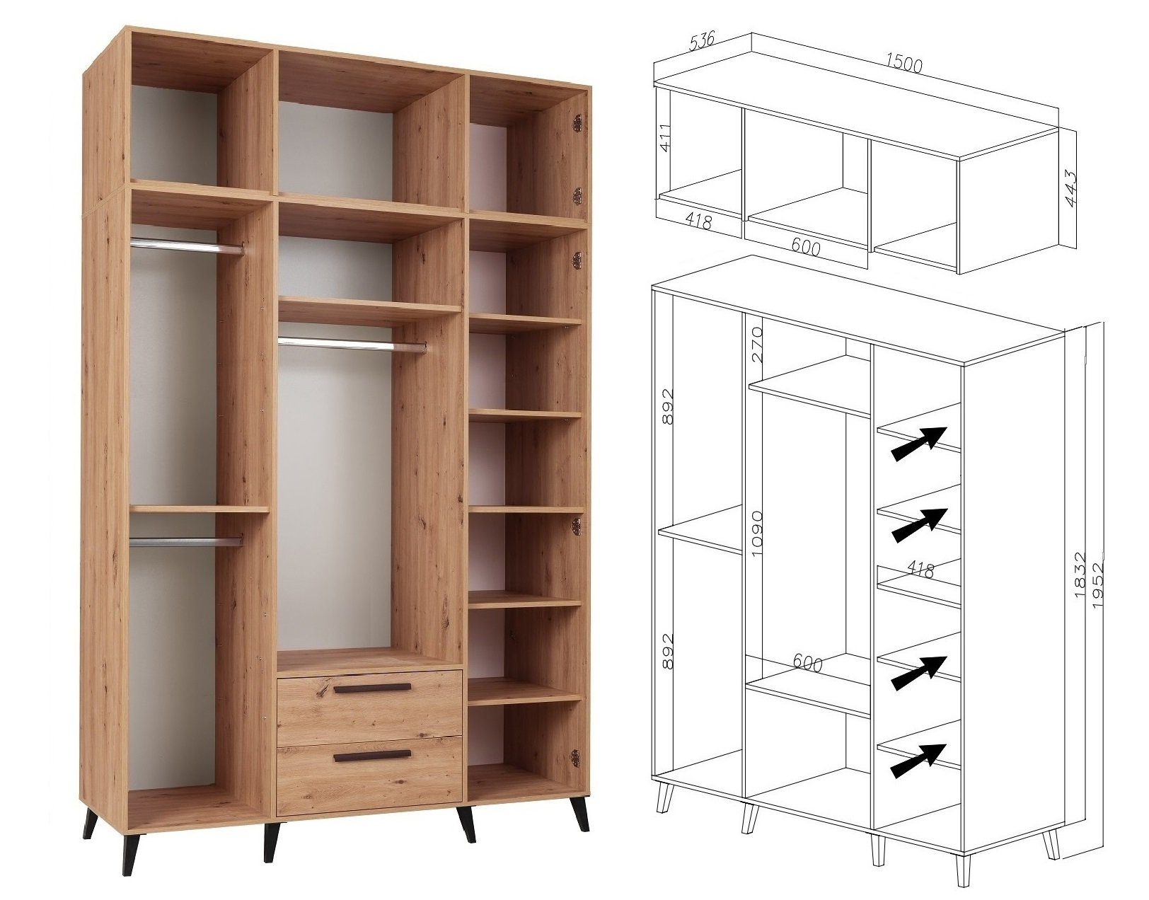 Marmex Möbel Schrank-Set Arti Set 1 günstig online kaufen