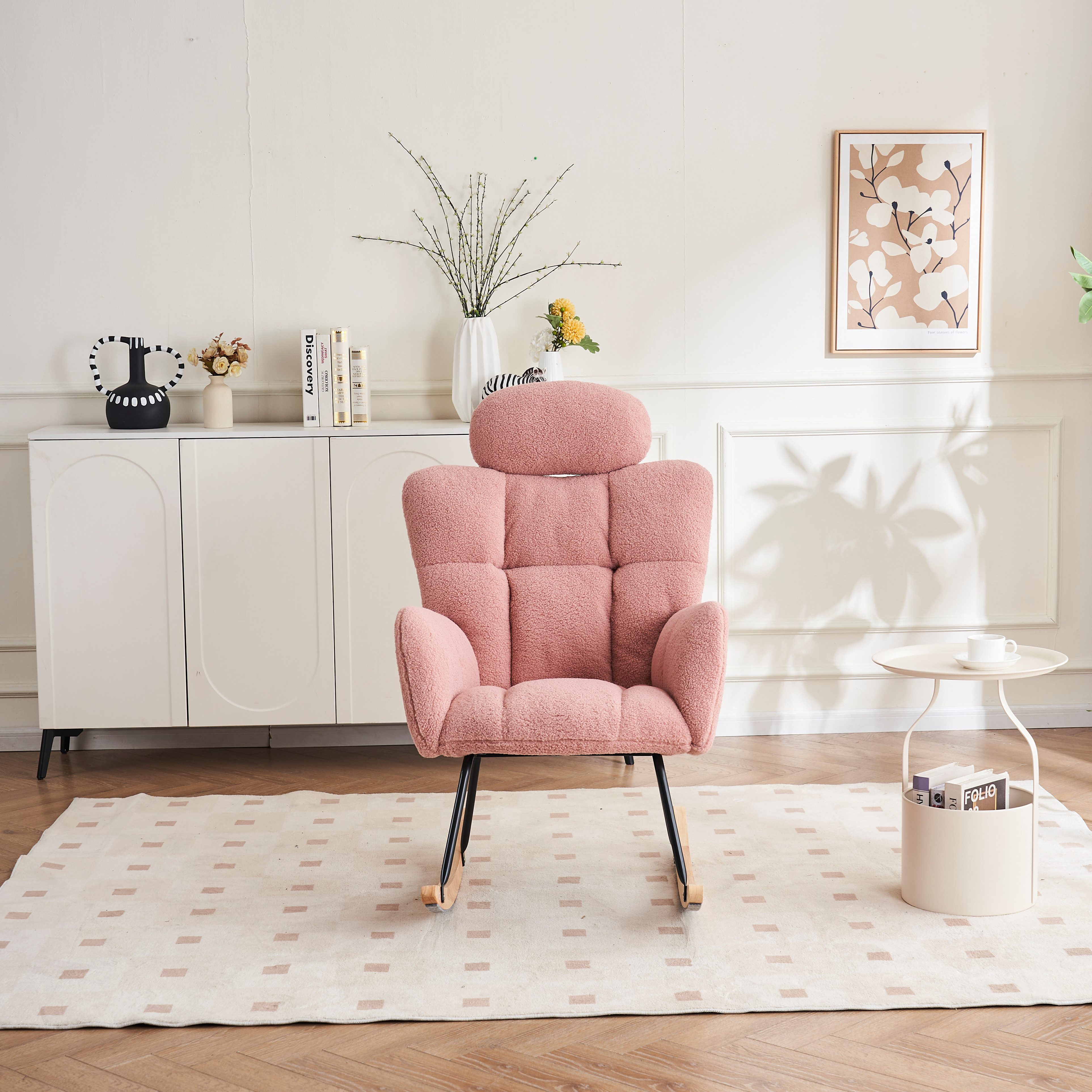 OKWISH Schaukelstuhl mit Kopfstütze (Schwingsessel,Schaukelsessel,Relaxsess günstig online kaufen
