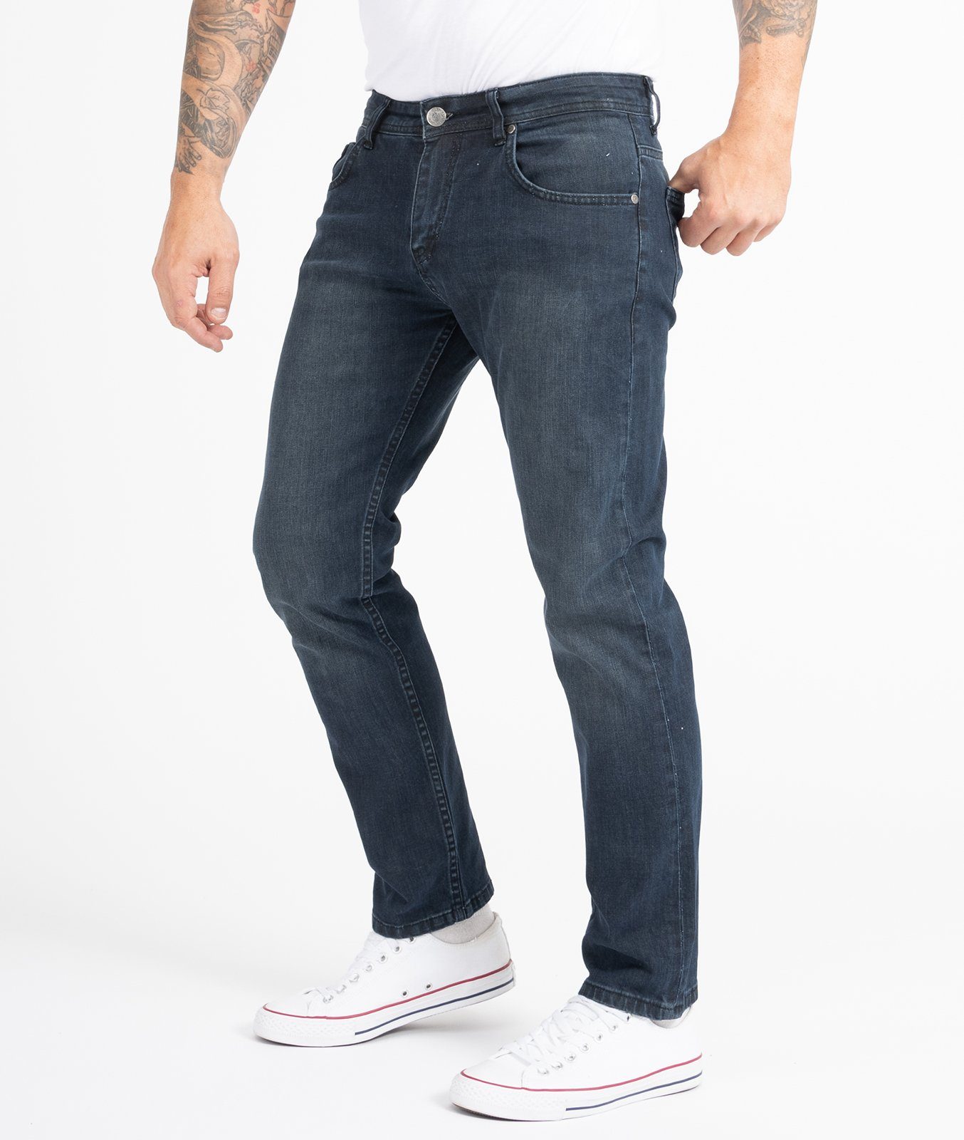Indumentum Regular-fit-Jeans Herren Jeans Stonewashed Blau günstig online kaufen