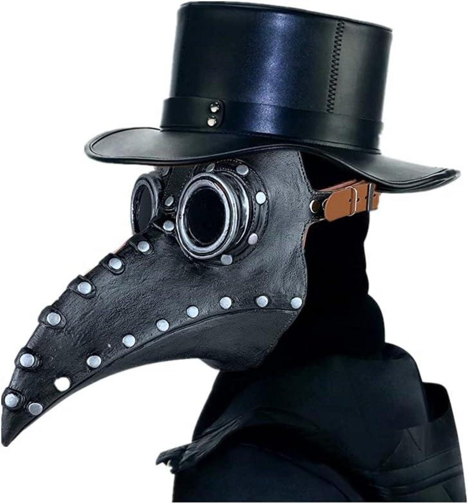 Dekohänger Halloween Pest Doktor Maske Lange Nase Schnabel Steampunk Schwarz