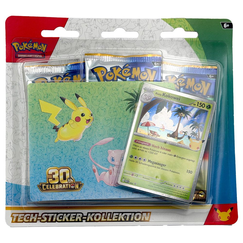 The Pokémon Company Sammelkarte Pokemon 30 Jahre Tech-Sticker-Kollektion zufällige auswahl - DE