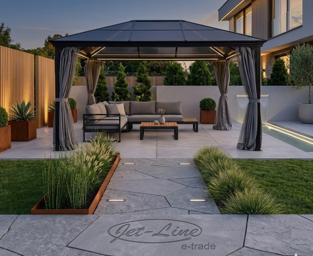 Jet-Line Pavillon Pavillon Gartenpavillon 3x4 Taneo anthrazit aus Al