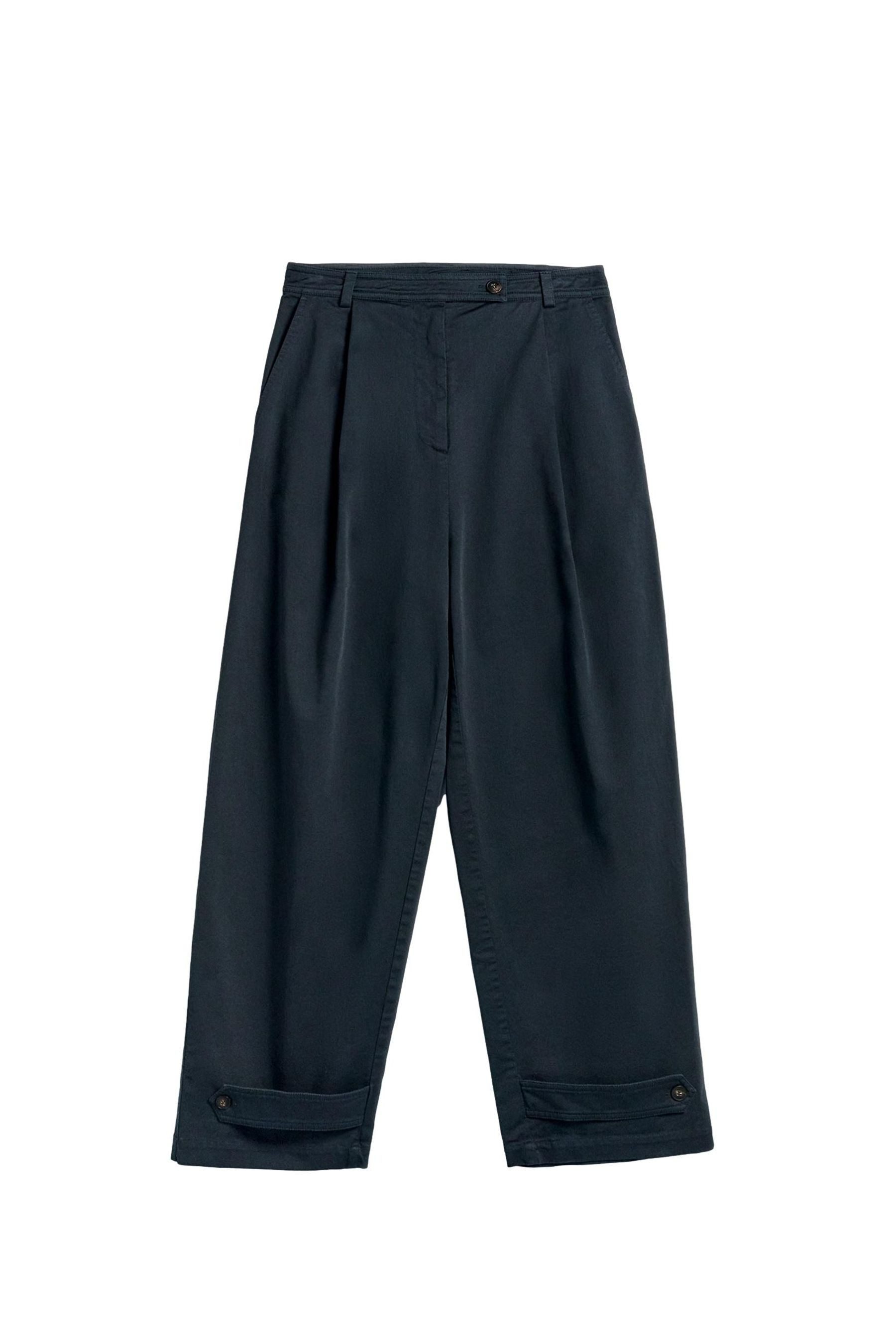 Bhoem Stoffhose BHOEM Schmal zulaufende Baumwollhose, marineblau (1-tlg)
