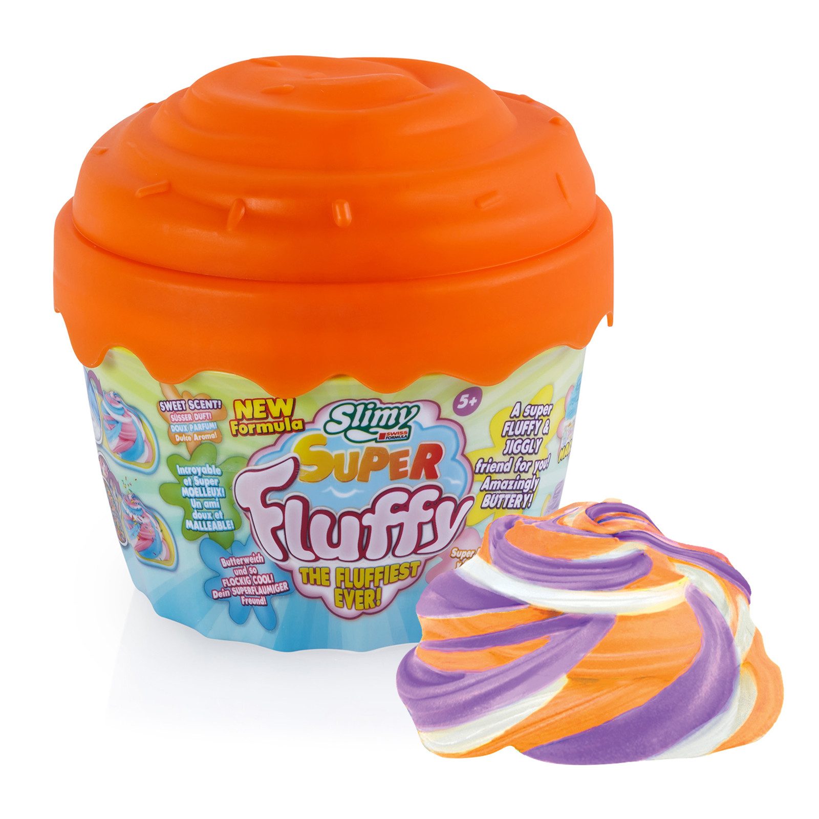 Slimy® Knete Super Fluffy 300g Spielmasse im Cupcake Becher (1-tlg), Der flaumigste Original Slimy Slime, lustig duftende Schleim-Knete!
