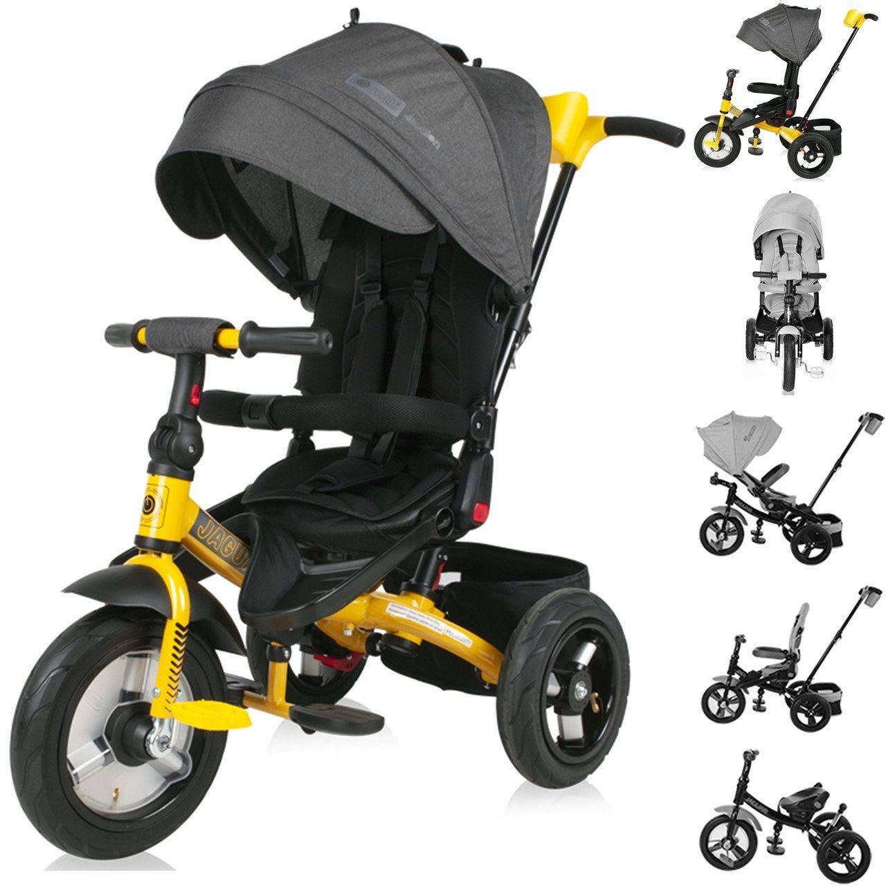 Lorelli Dreirad »Tricycle Jaguar 4 in 1«, Gummireifen, Sitz drehbar