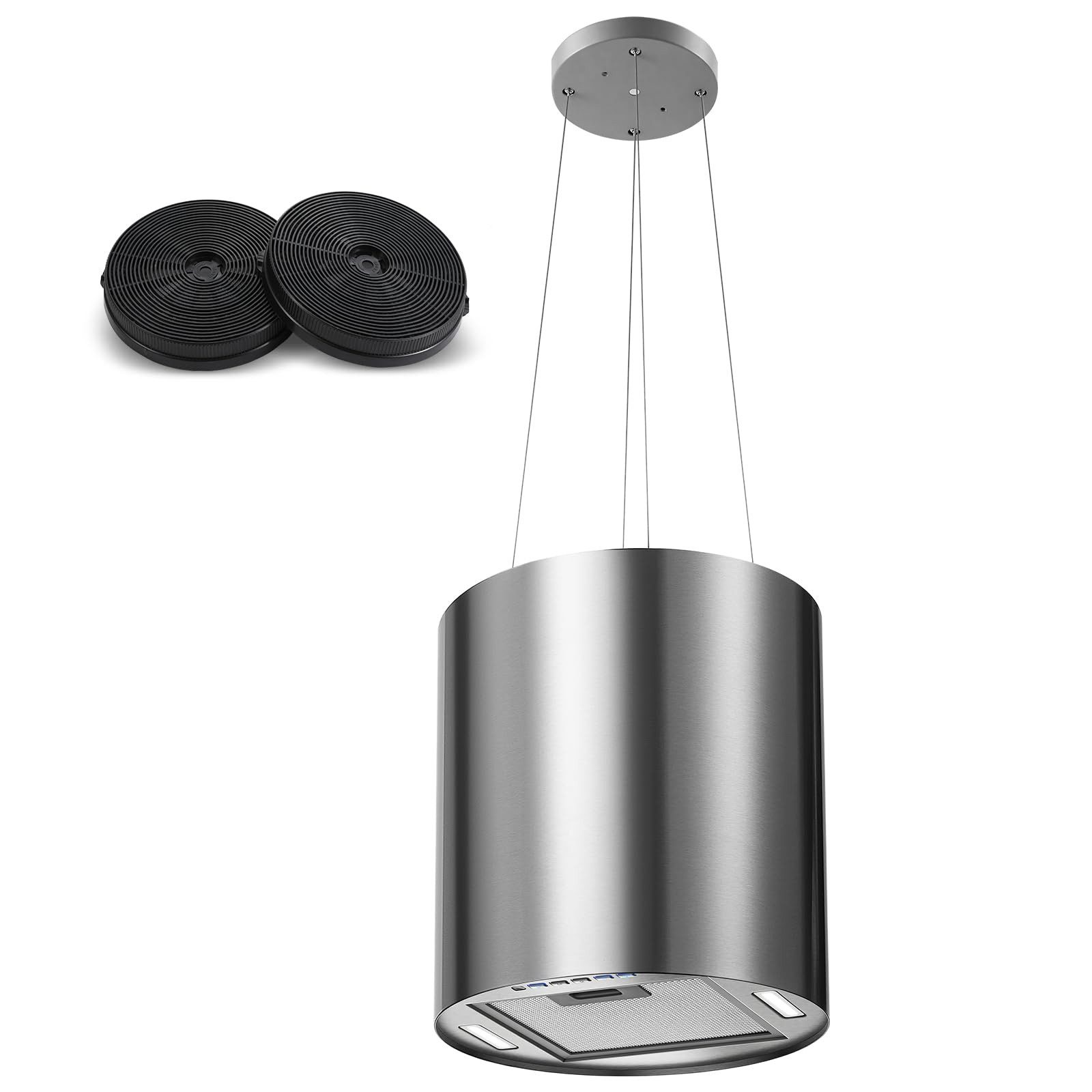 SNDOAS Inselhaube Dunstabzugshaube Umluft 35cm 700 m³/h mit Aktivkohlefilter, 3 Stufen Dunstabzugshaube Umluft 35cm 700 m³/h mit Aktivkohlefilter, 3 Stufen, 5 Minuten Nachlauf, LED-Licht für Moderne Inselhauben, A+