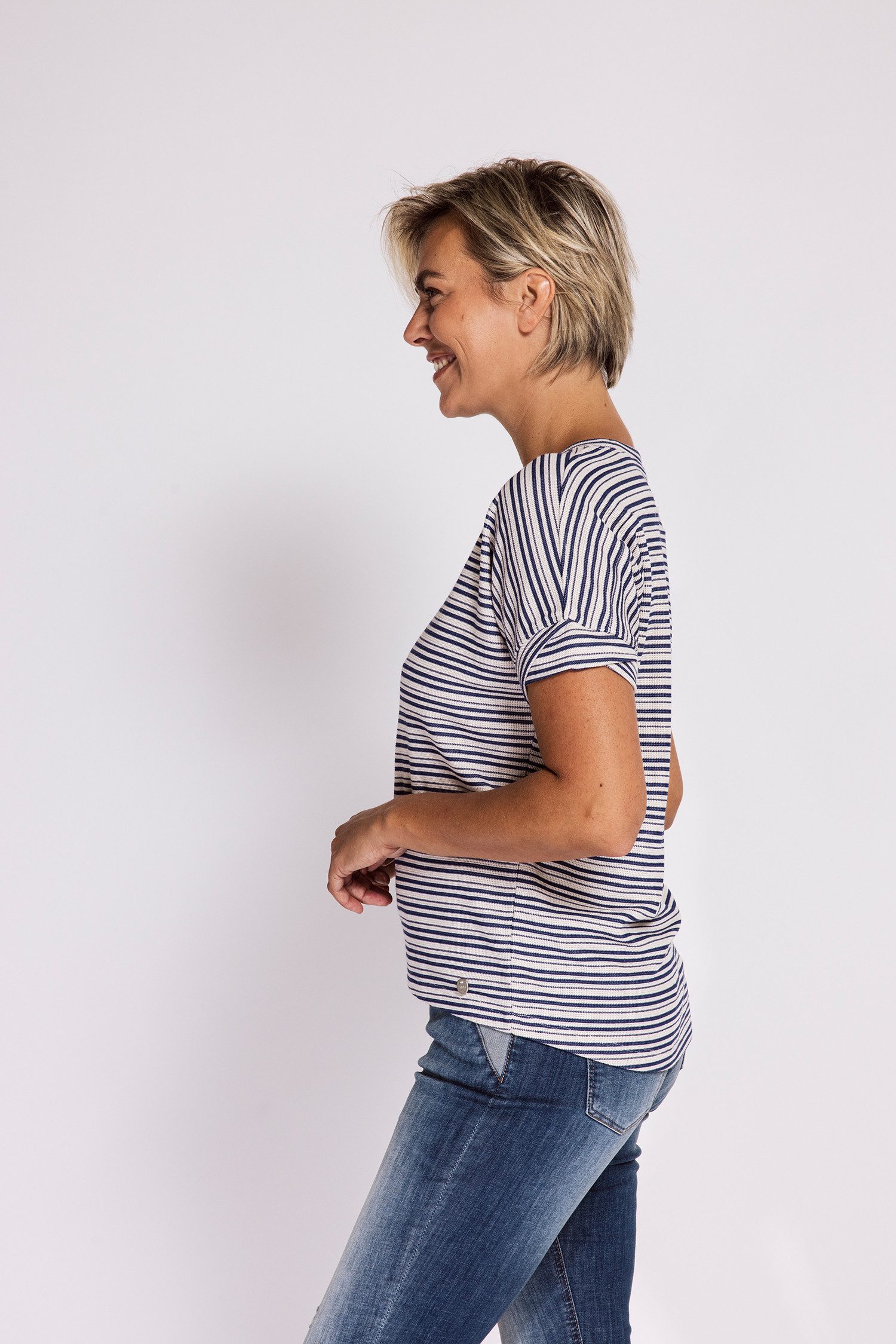 Zhrill Rundhalsshirt RAHEL Regular Fit, Kurzarm-Design, vorgewaschene Optik