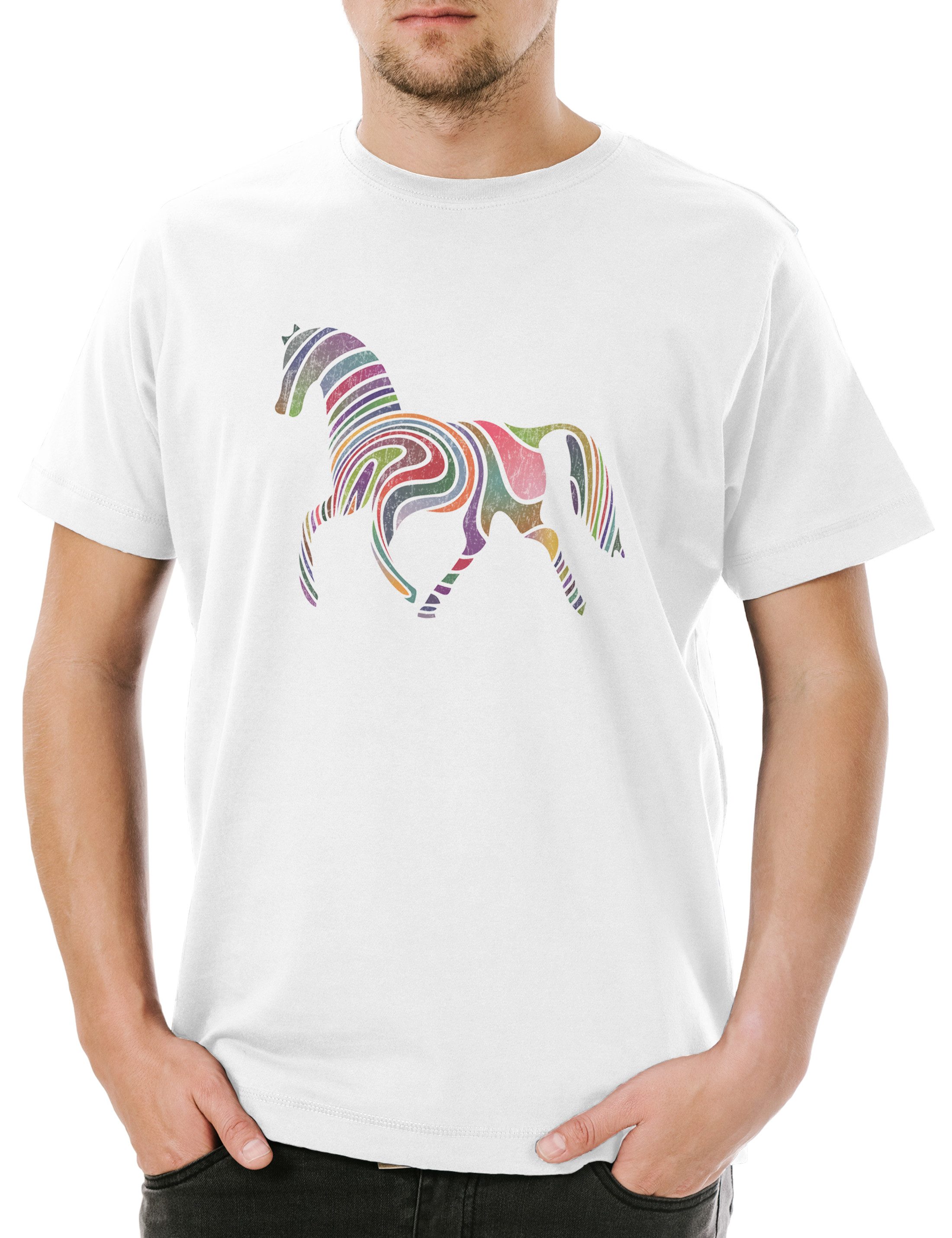 Print-Shirt Colored Horse I Herren T-Shirt Pferd Pferde Reiter Reitsport Turnier