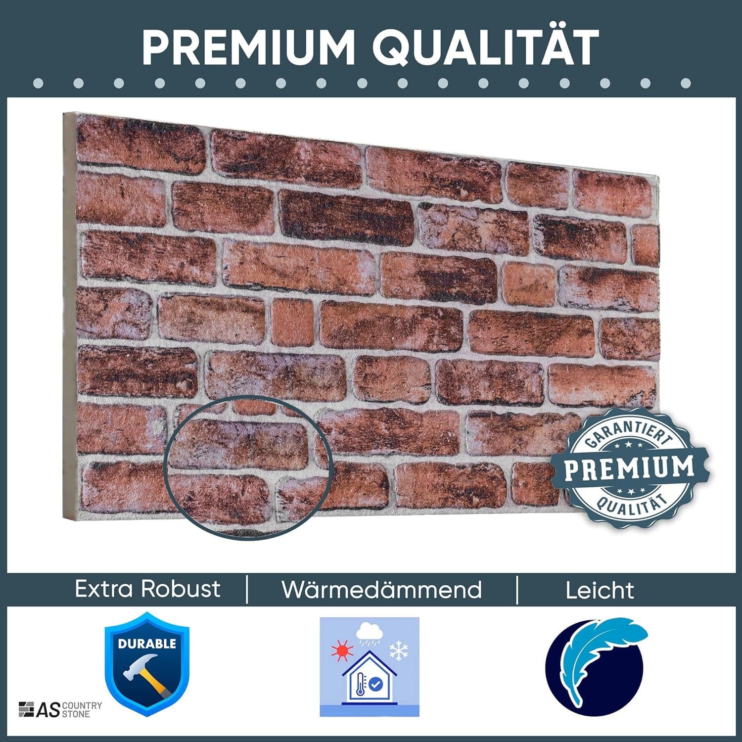 ASCountrystone Wandpaneel Backsteinoptik, BxL: 50,00x100,00 cm, günstig online kaufen