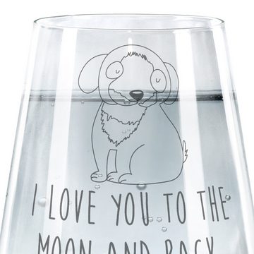 Mr. & Mrs. Panda Glas Hund Entspannen - Transparent - Geschenk, Trinkglas, Sprüche, Liebe, Premium Glas, Liebevolle Gestaltung