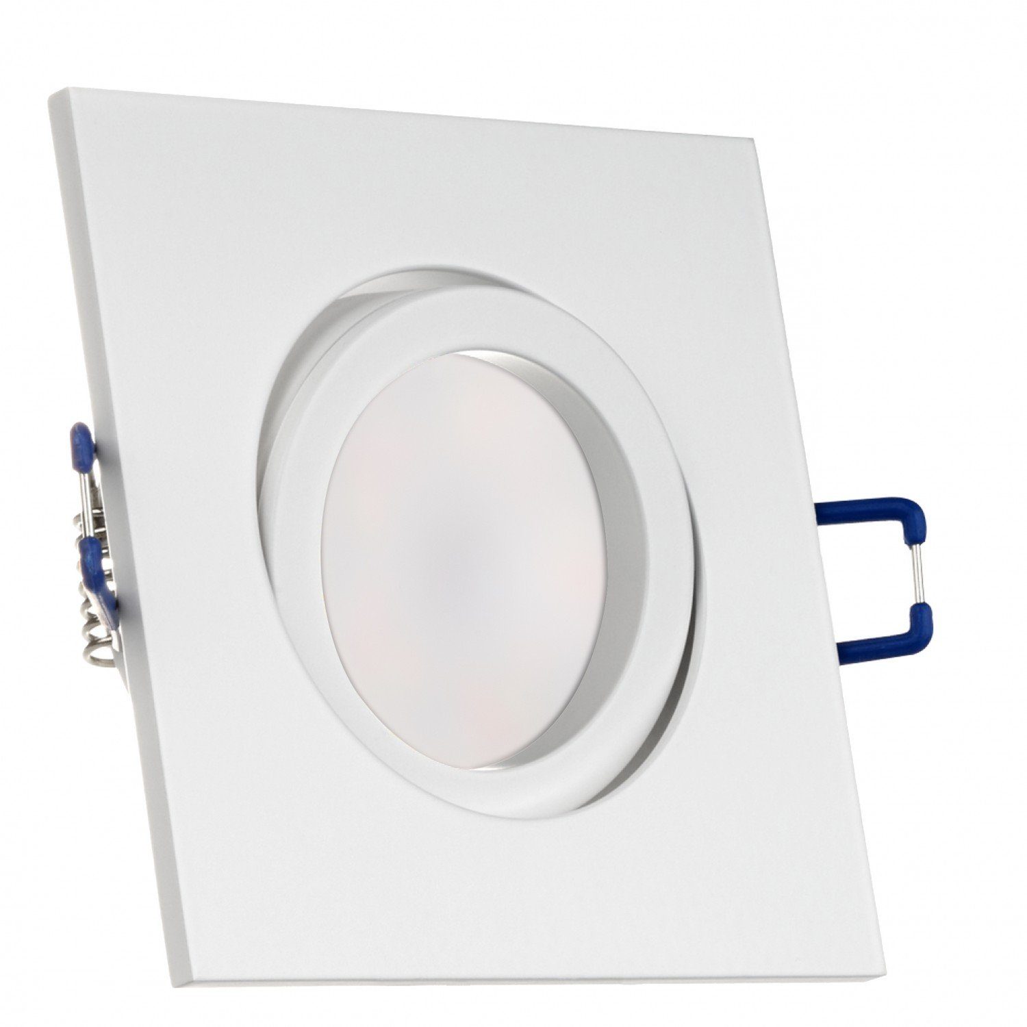 LEDANDO LED Einbaustrahler LED Einbaustrahler Set extra flach in weiß matt mit 5W Leuchtmittel vo