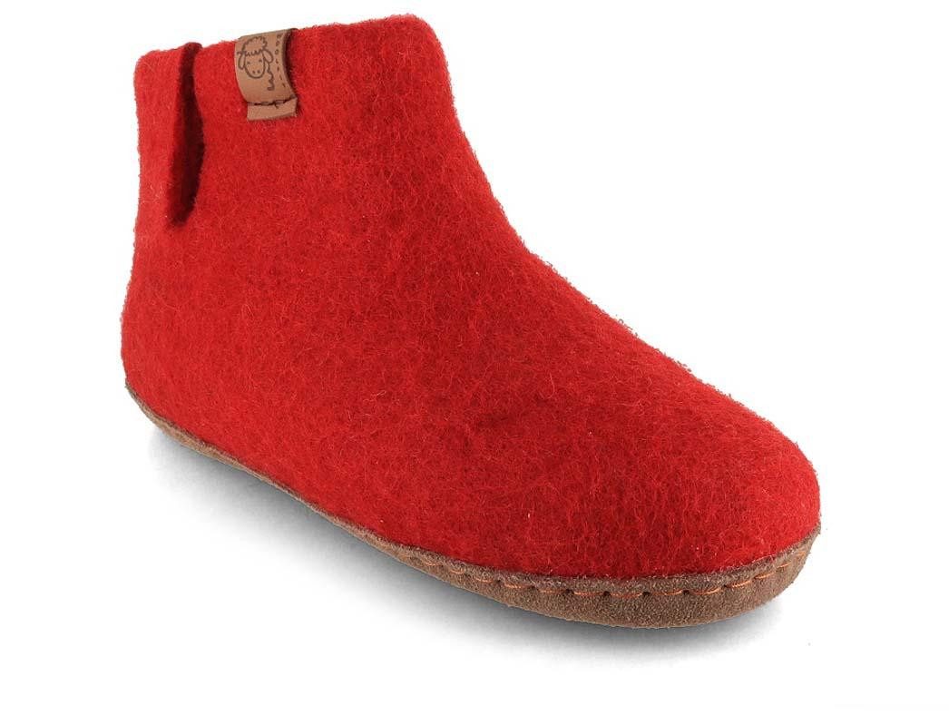 WoolFit Yeti Kids Barfußhausschuhe Hausschuh mit Footprint Fußbett