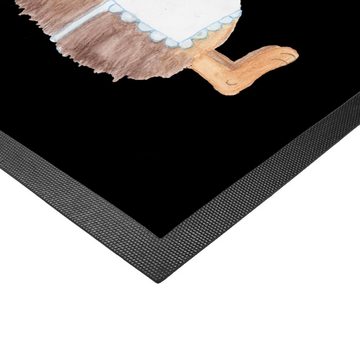 Fußmatte 60 x 90 cm Igel mit Wein - Schwarz - Geschenk, süße Tiermotive, Gesch, Mr. & Mrs. Panda, Höhe: 0 mm
