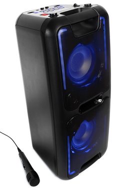 Reflexion PS08BT mobiler Party Lautsprecher Party-Lautsprecher (Bluetooth, 480 W, mit Akku und Lichteffekten (Bluetooth, USB, AUX, Mikrofon, 480 Watt)
