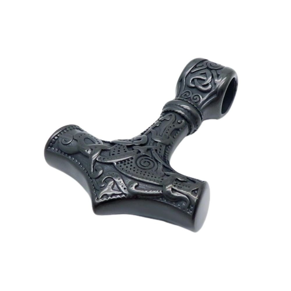 Anhänger Set Anhänger Thor´s Hammer schwarz aus Edelstahl Unisex