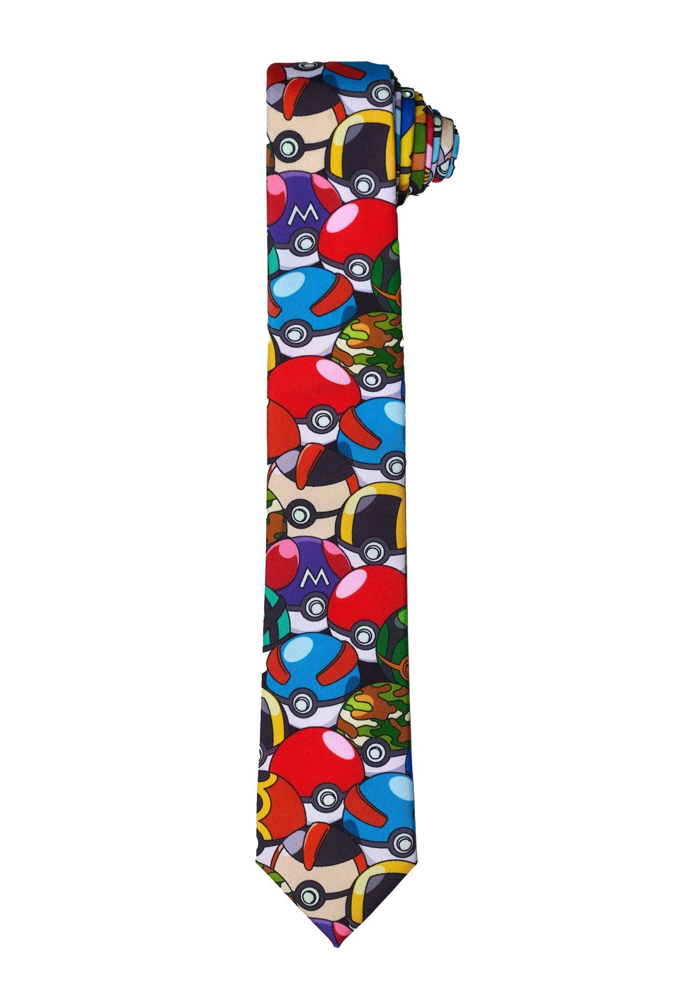 Opposuits Krawatte Pokémon Krawatte – Pokéball Wie ein Pokémon-Bällebad: lustiger und auffallender Schlips, bedruck