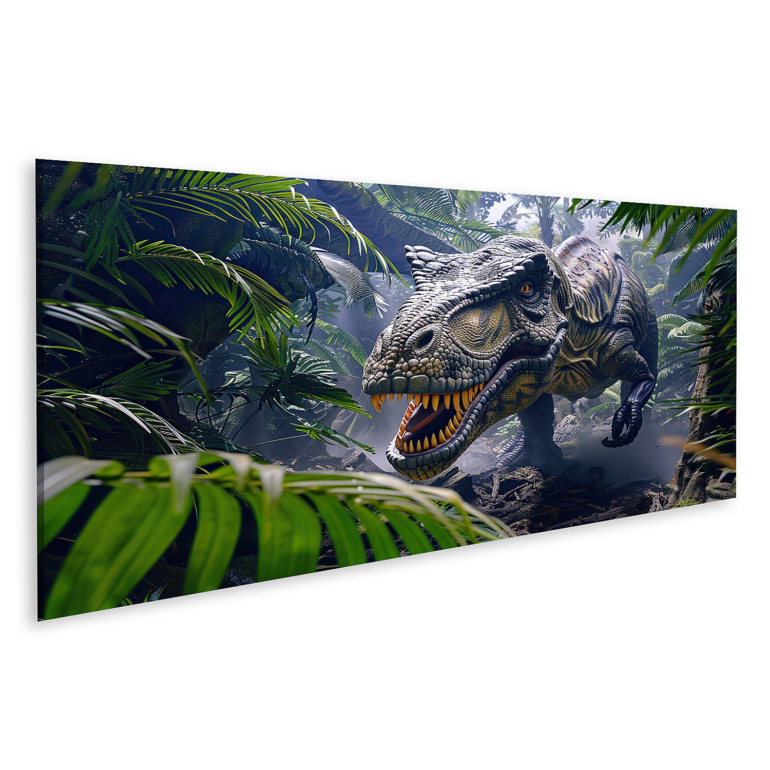islandburner Leinwandbild Premium Dinosaurier Wandbild auf Leinwand
