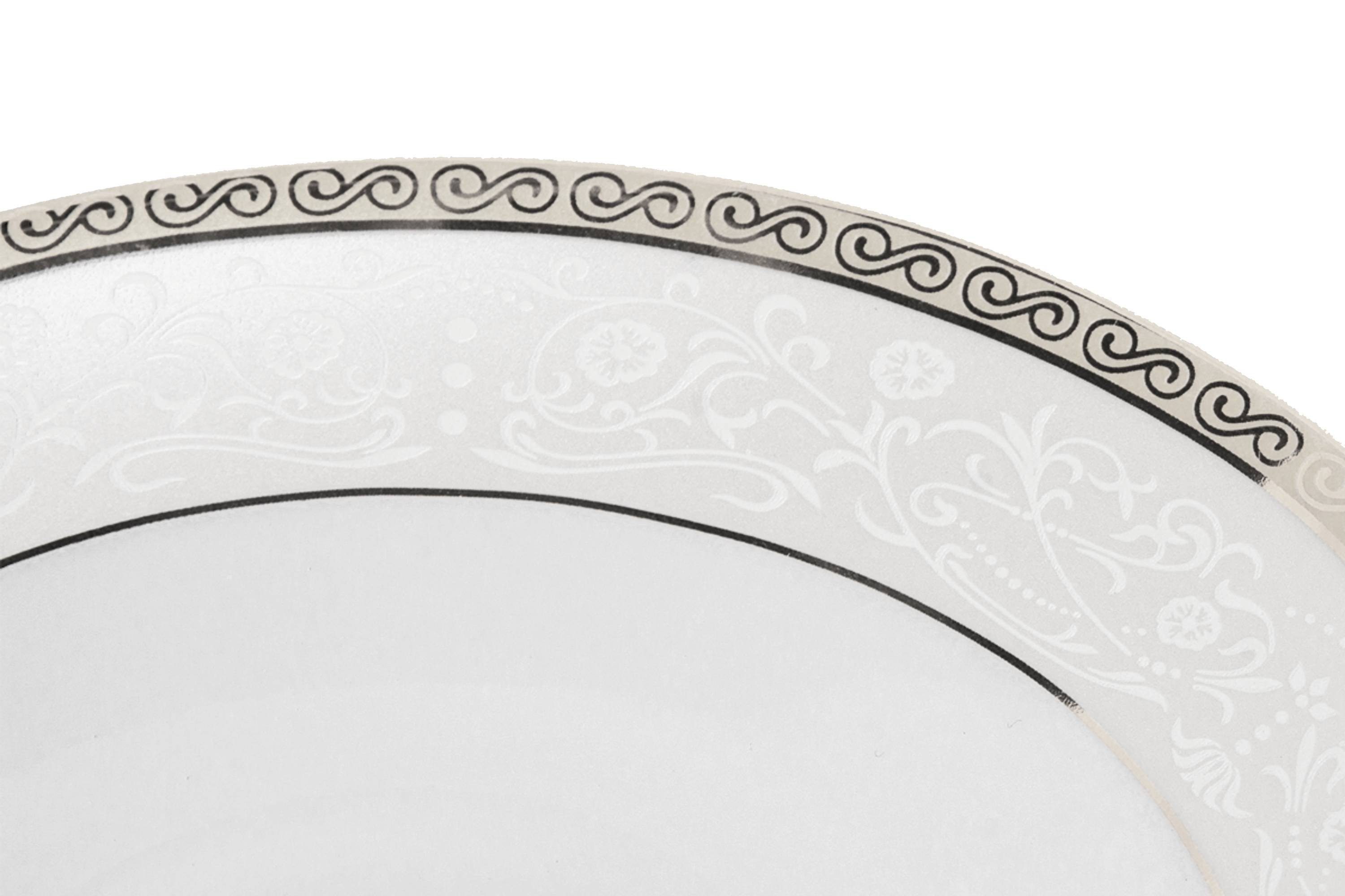 KONSIMO® Kaffeeservice AGAWA Tasse Untertasse Dessertteller Teeservice (18-tlg), 6 Personen, Porzellan, Elegant-Stil, rund