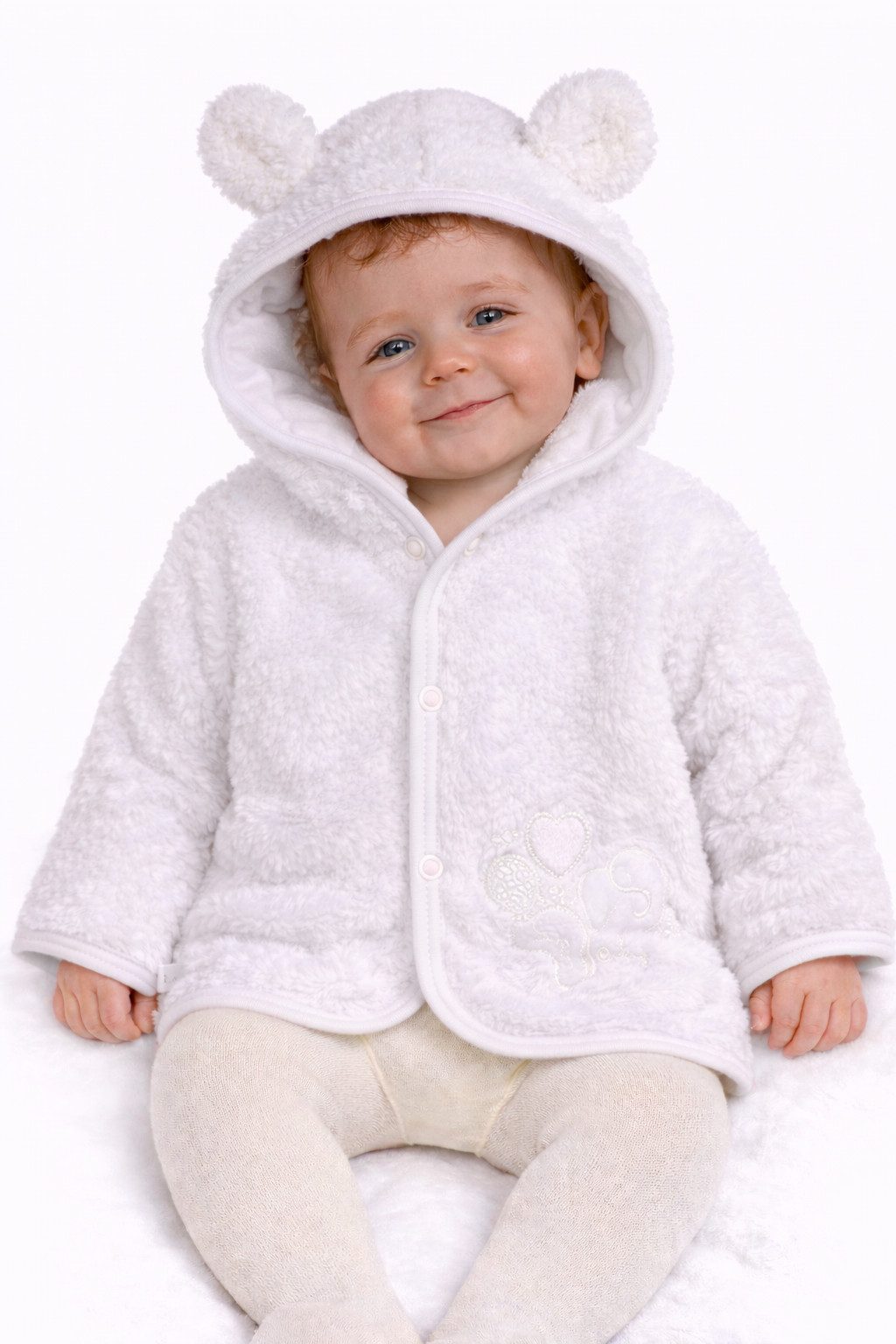 Kapuzenfleecejacke Baby Jacke mit Kapuze aus Fleece und Baumwolle Erstlingsjacke