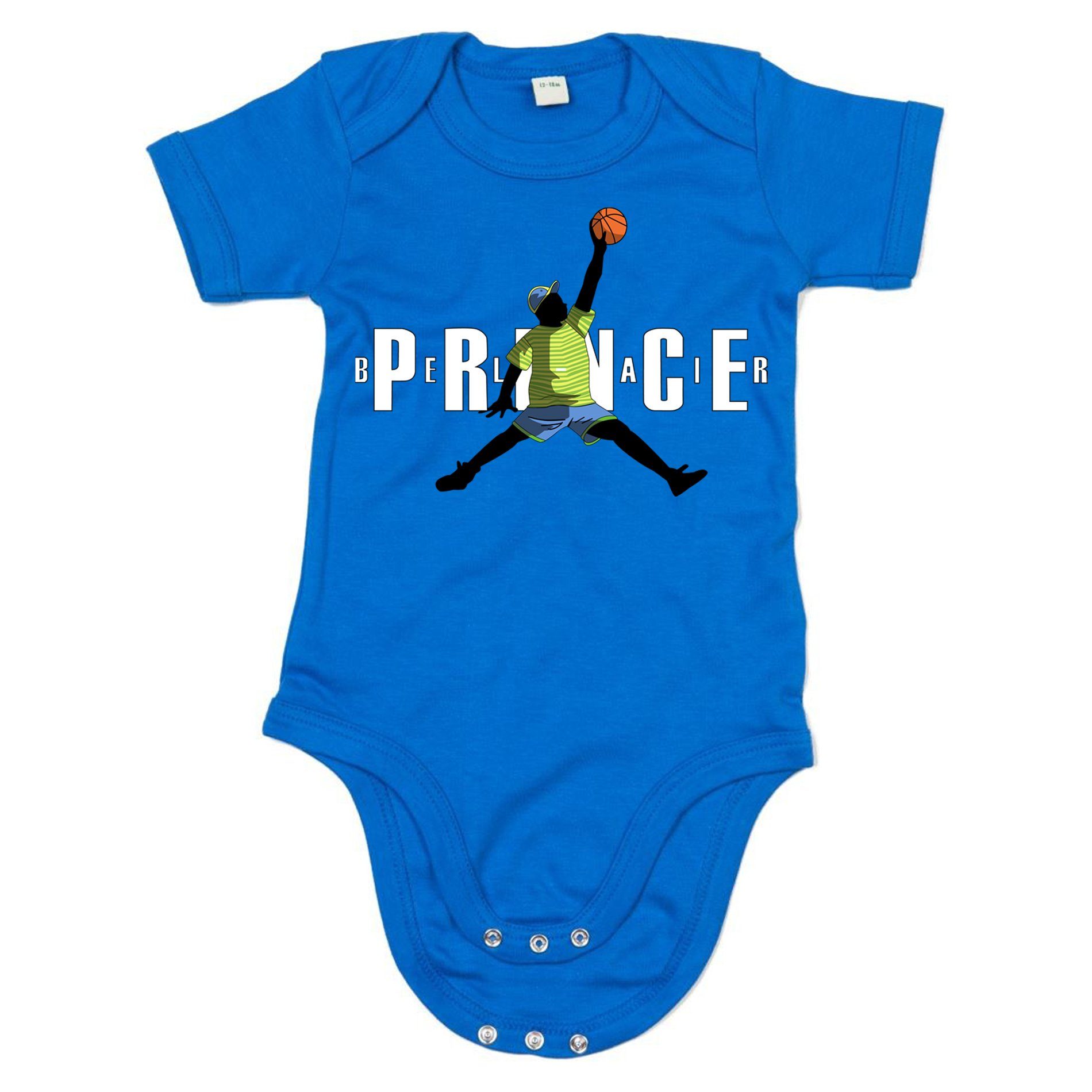 Blondie & Brownie Strampler Kinder Baby Fresh Prince Bel Air Basketball mit Druckknopf Blau