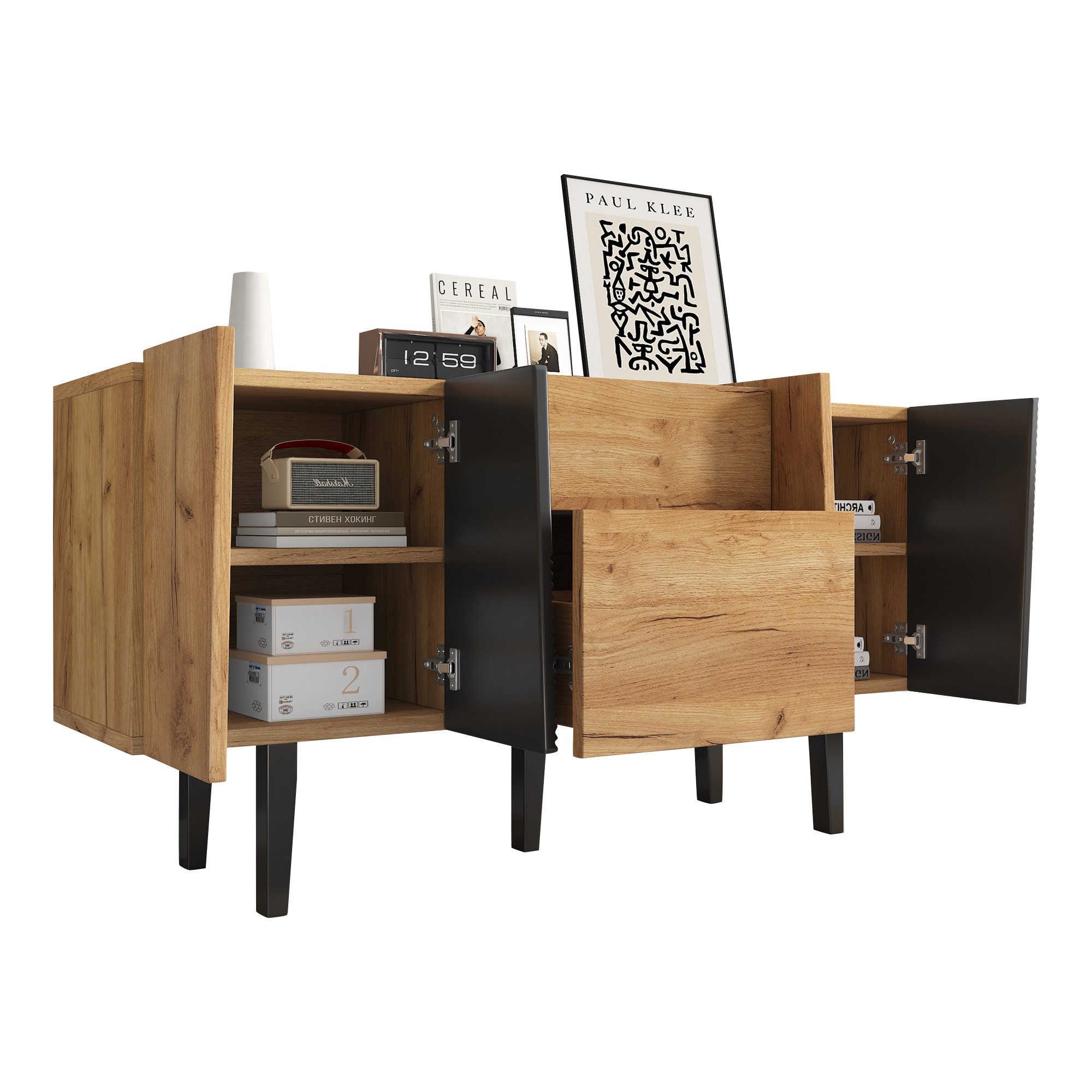 OKWISH Lowboard aus Holz (Fernsehtisch,TV-Board,TV-Ständer, Wohnzimmermöbel günstig online kaufen