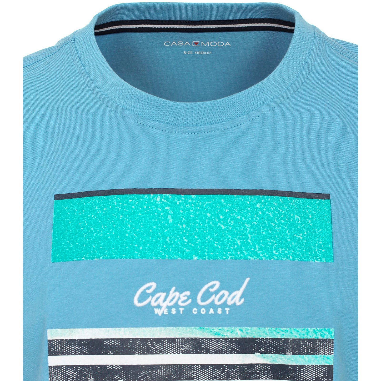 Größen Große CasaModa CASAMODA modisch T-Shirt Cape Cod Rundhalsshirt Herren blau