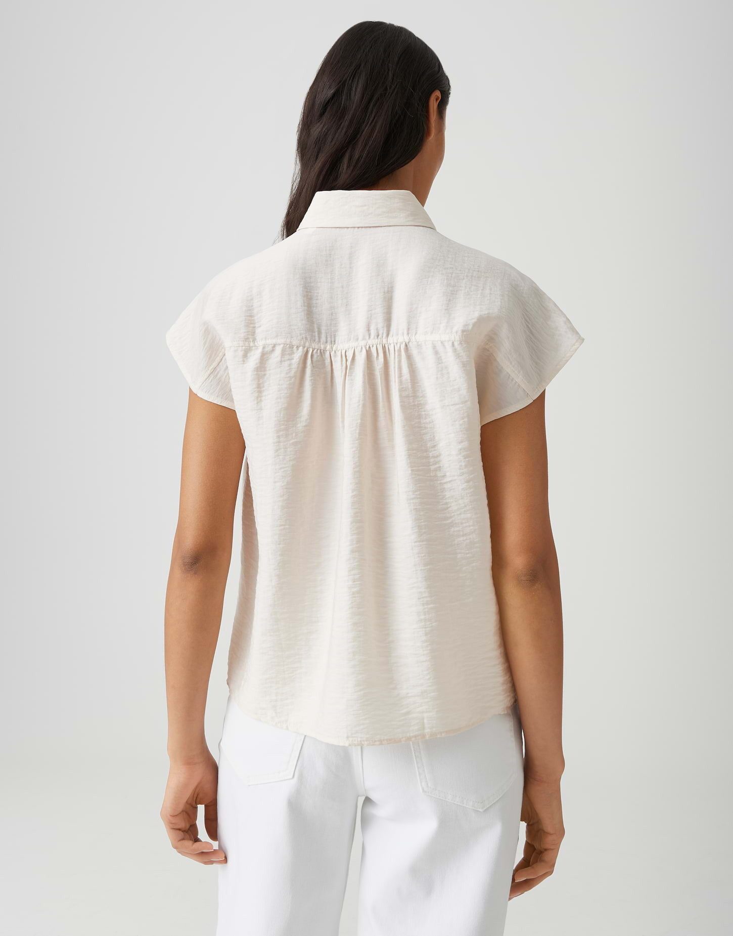 OPUS Satinbluse FAIRI Loose mit femininen Raffungen