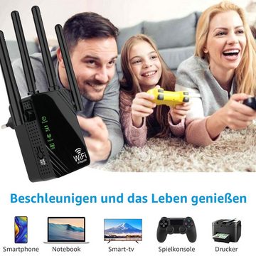 VSIUO WLAN Verstärker, 300Mbit/s, 2.4G Internet Repeater mit LAN Anschluss WLAN-Repeater, WLAN-System Abdeckung: bis zu 100QM