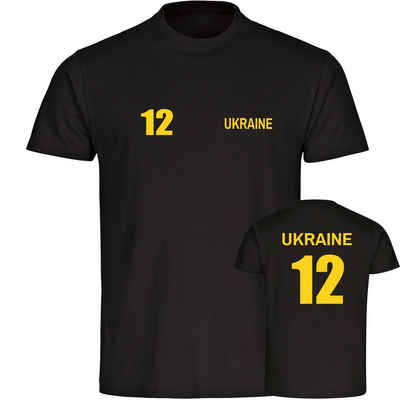multifanshop T-Shirt Herren Ukraine - Trikot 12 - Männer