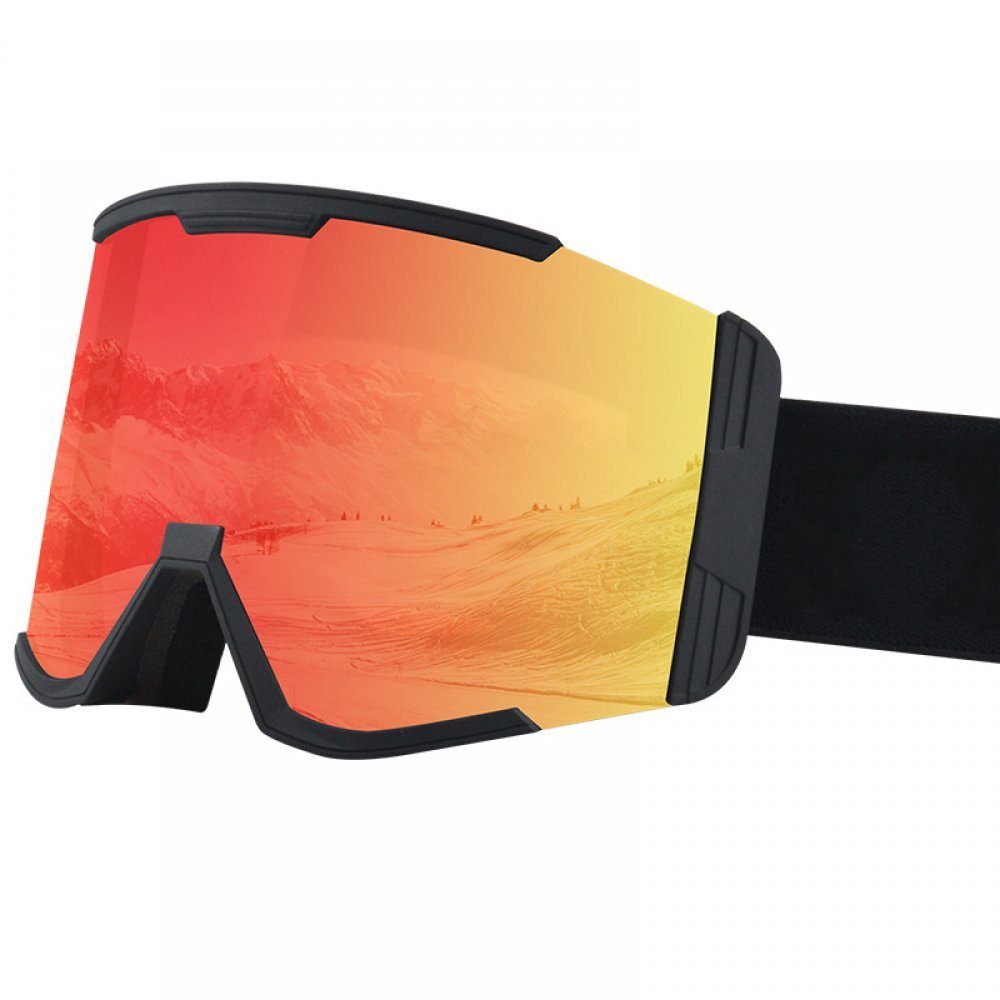 Invanter Skibrille Erwachsene Doppelschicht Anti-Nebel Bergsteigerbrille und Schneeschutz