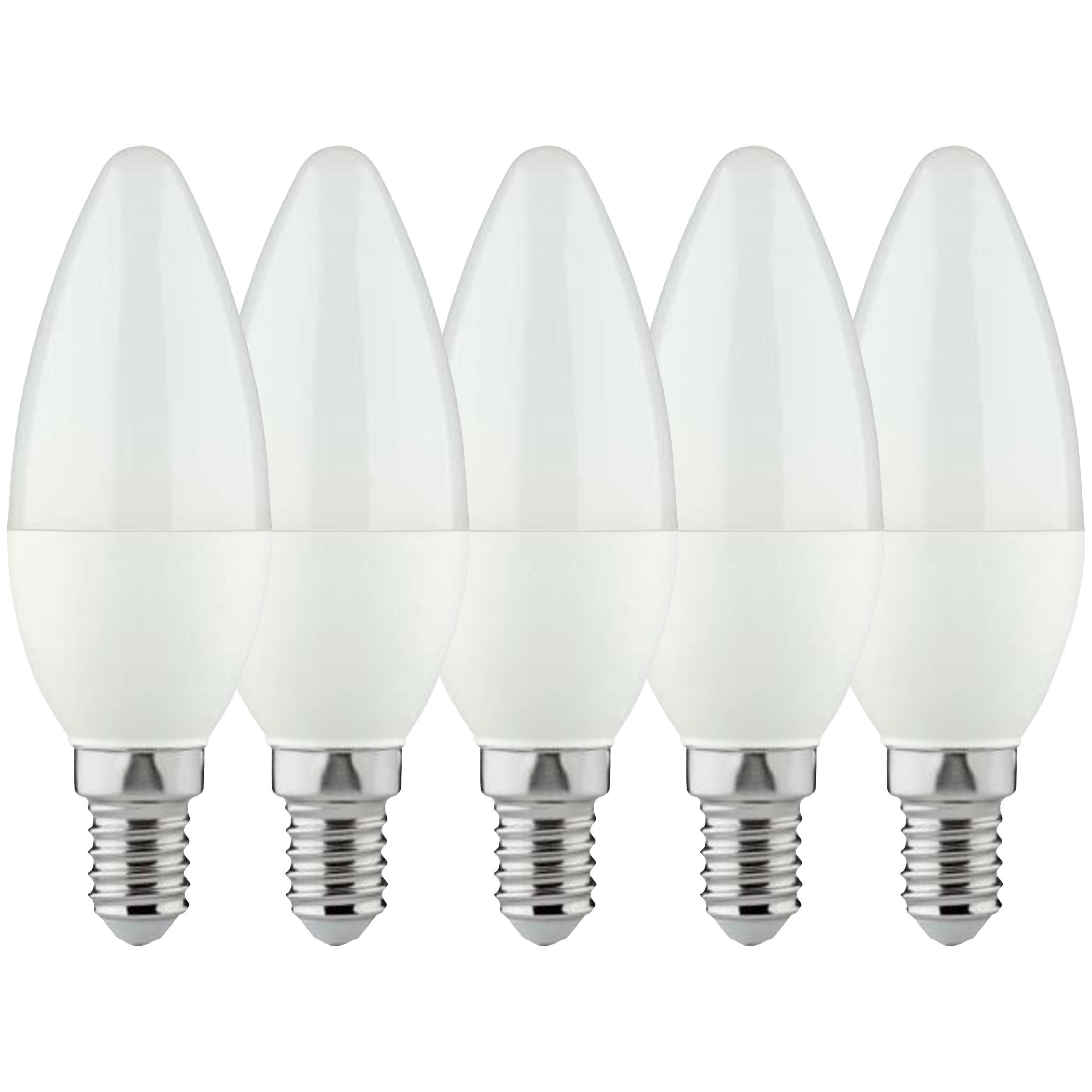LED's light Basic LED-Leuchtmittel 0620303 LED Kerze, E14, E14 4.5W warmweiß Opal C35 5-Pack
