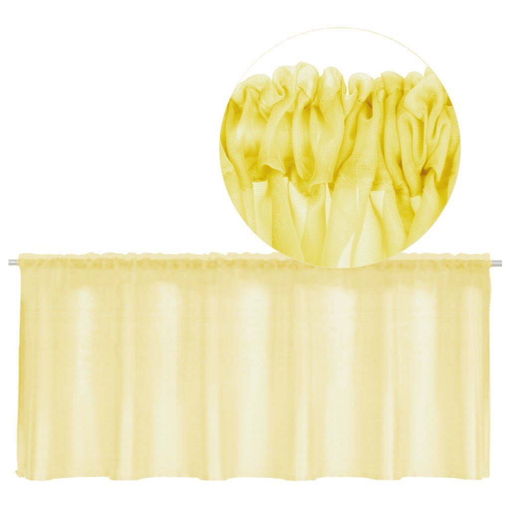 Vorhang, Bestgoodies, Stangendurchzug (1 St), transparent, Voile, Bistrogardine mit Stangendurchzug, Transparente Küchengardine, in vielen Farben und Größen Gelb
