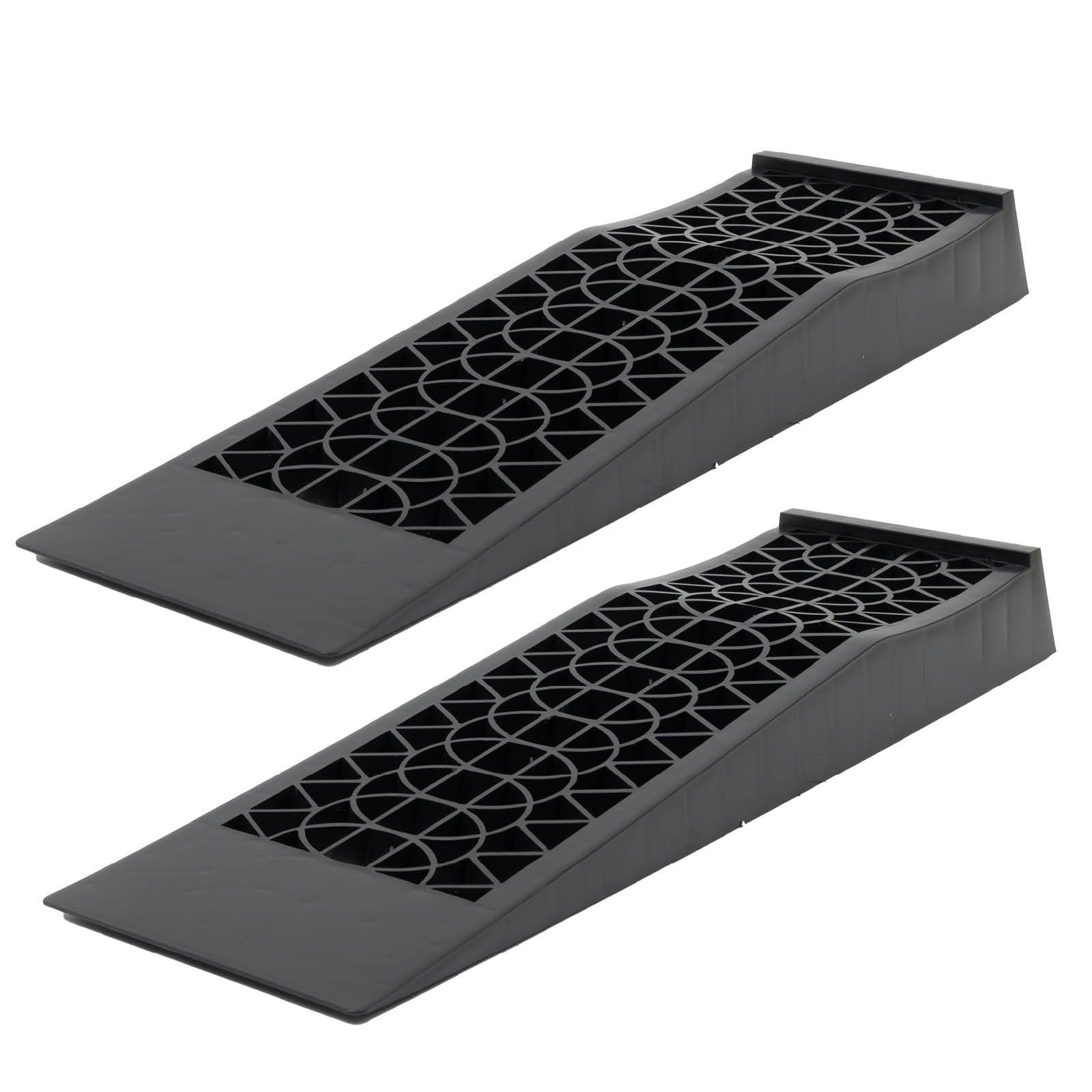 TRUTZHOLM Auffahrrampe 2 x Auffahrrampe 70 x 20 x 8 cm 5 t Traglast Ausgleichskeil für PKW (2er Set), Hohe Tragkraft,Rutschfeste Oberfläche,Kunststoff