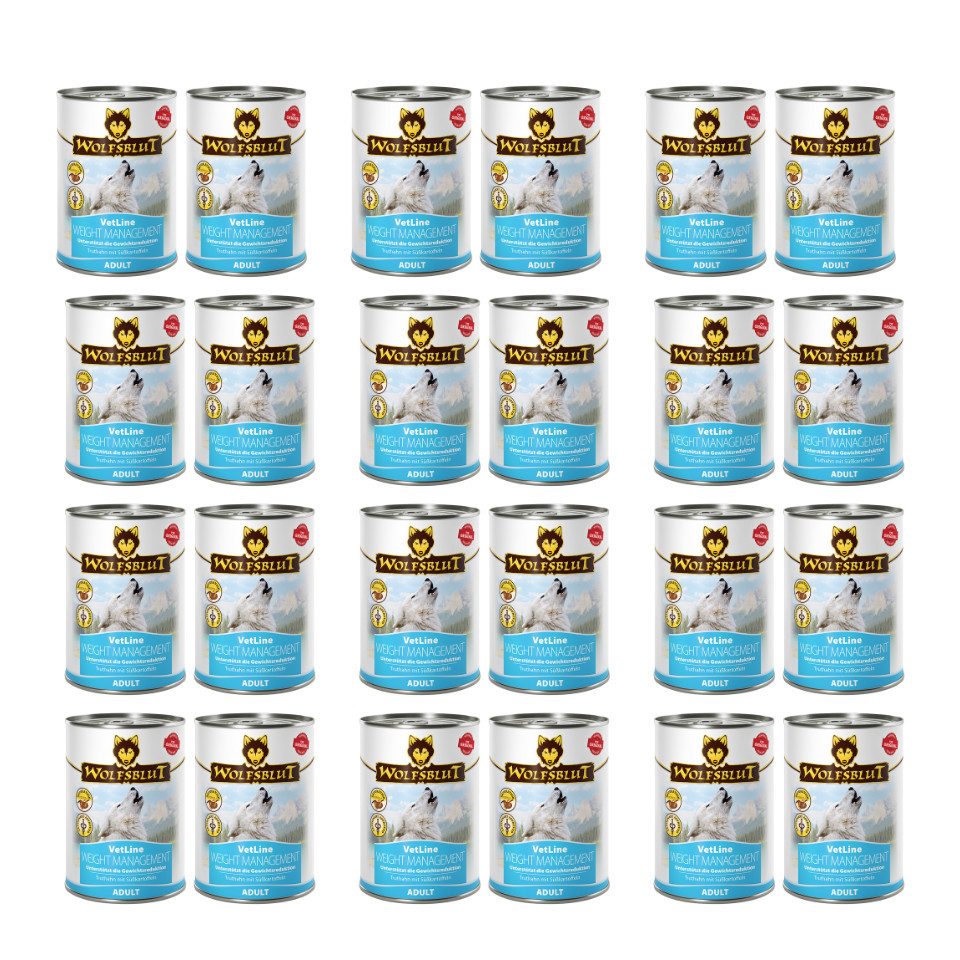 Wolfsblut Vetline Weight Management - Nassfutter bei Übergewicht oder Diabetes 24x395g, Nassfutter für: Hunde
