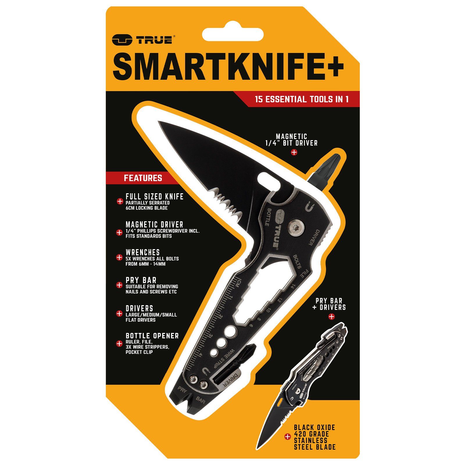 True Utility Multitool Mini Multi Tool SmartKnife+ Gürtel, Messer Taschen Clip Klappmesser