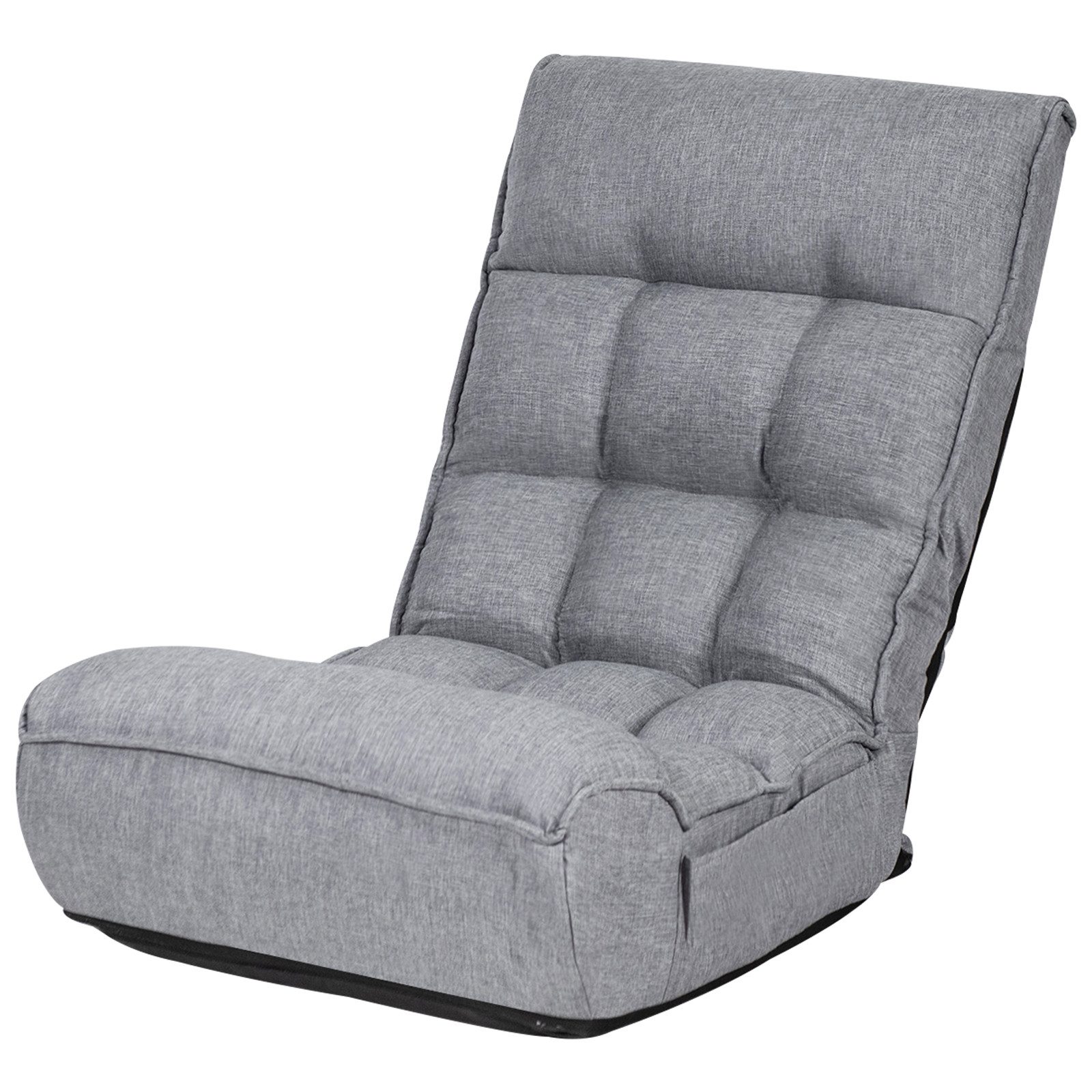 KOMFOTTEU Klappstuhl Faltbarer Bodenstuhl, mit verstellbarem Kopf& Rückenlehne