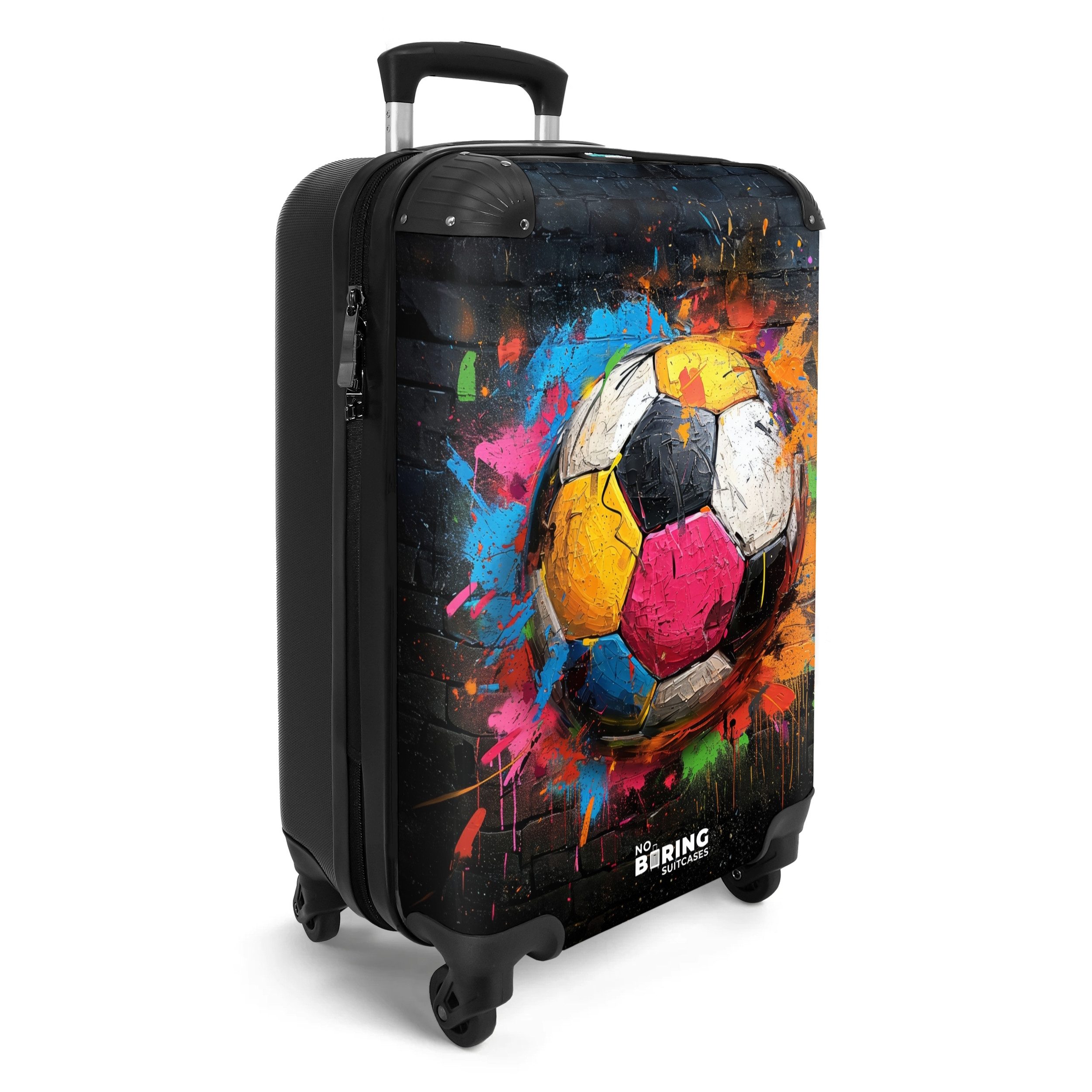 NoBoringSuitcases.com© Hartschalen-Trolley Graffiti-Fußball mit bunten Farb günstig online kaufen