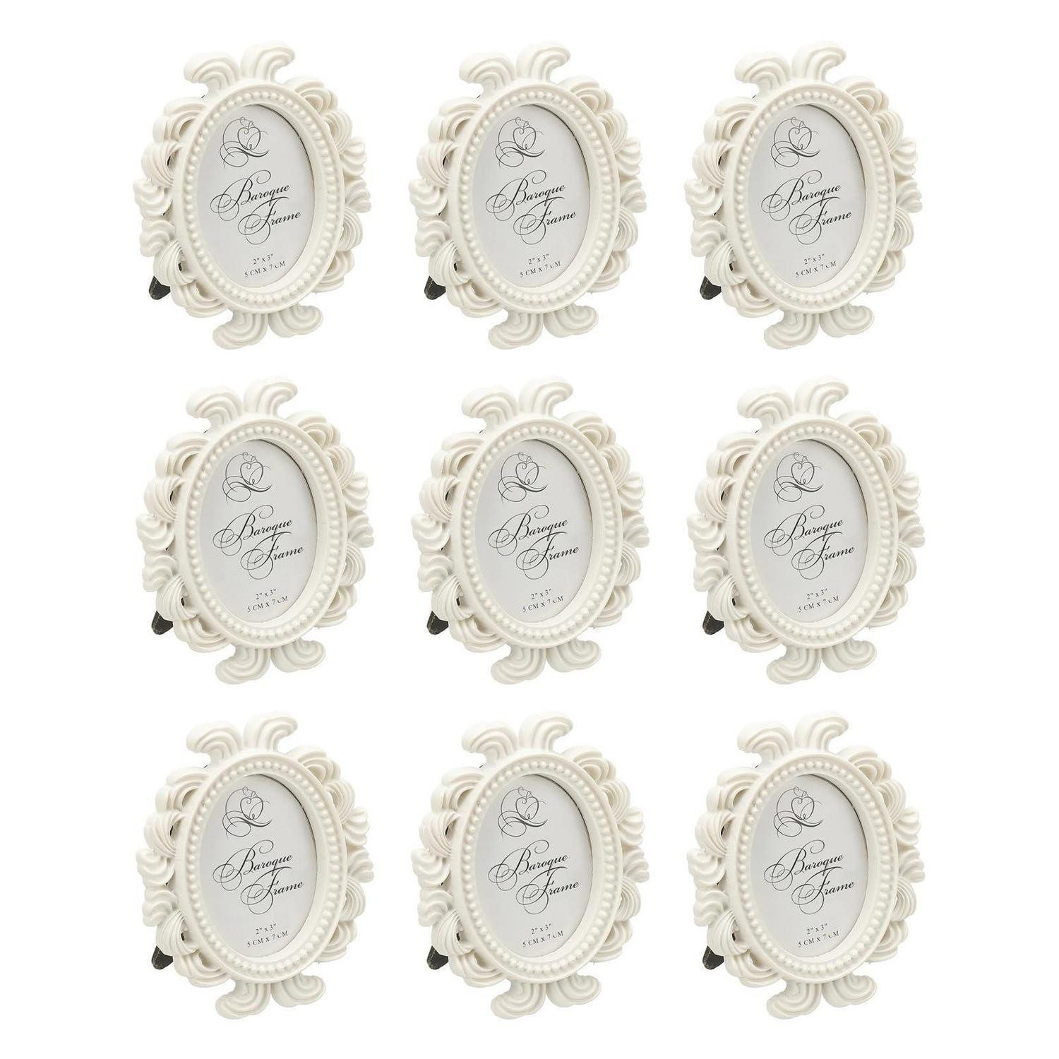 LuxusKollektion Bilderrahmen-Set 9x Mini Bilderrahmen Vintage Weiß, (9 St)