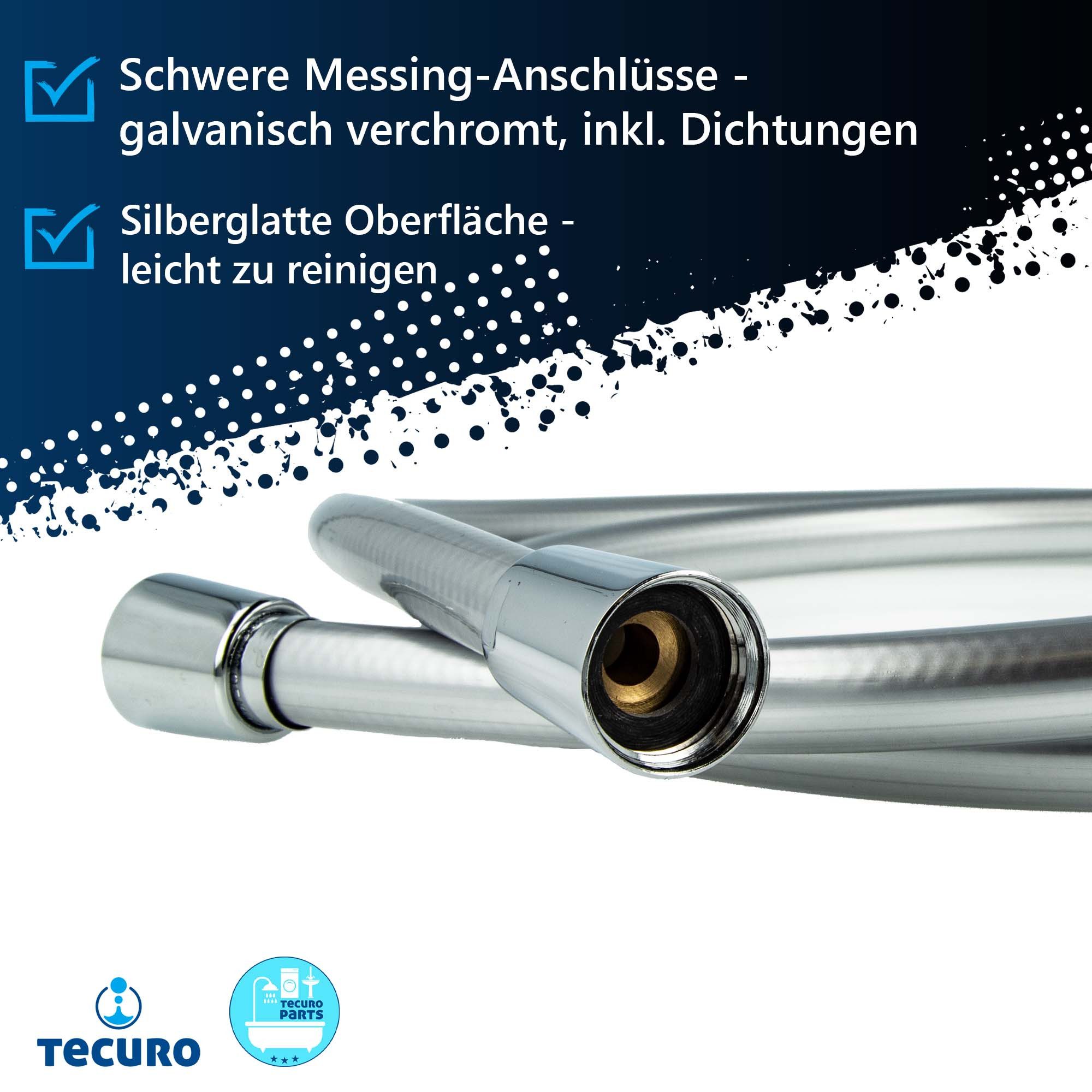 tecuro Brauseschlauch PREMIUM Brauseschlauch silberglatt - verdrehsicher – Bild 3 von 5