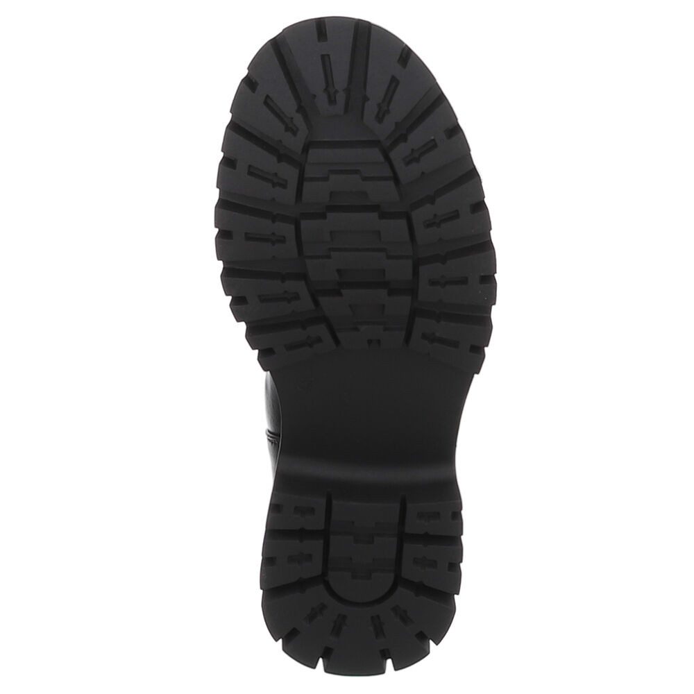 Ital-Design Kniehohe Damenstiefel mit Schnalle für Alltag und Freizeit Plateaustiefel (90153114) Blockabsatz Overknees in Schwarz
